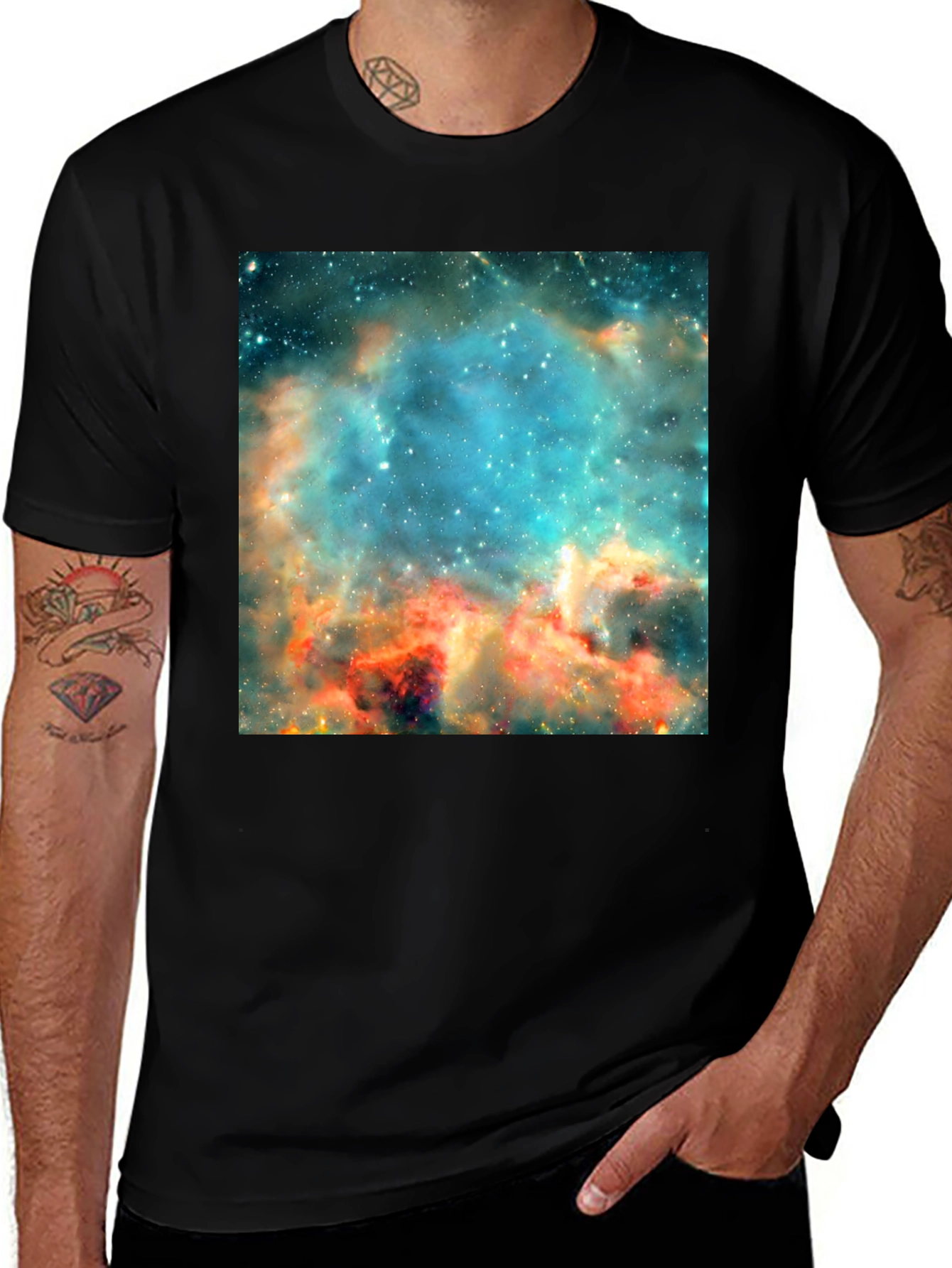 Variant 18 of Nebula Print Black T-Shirt