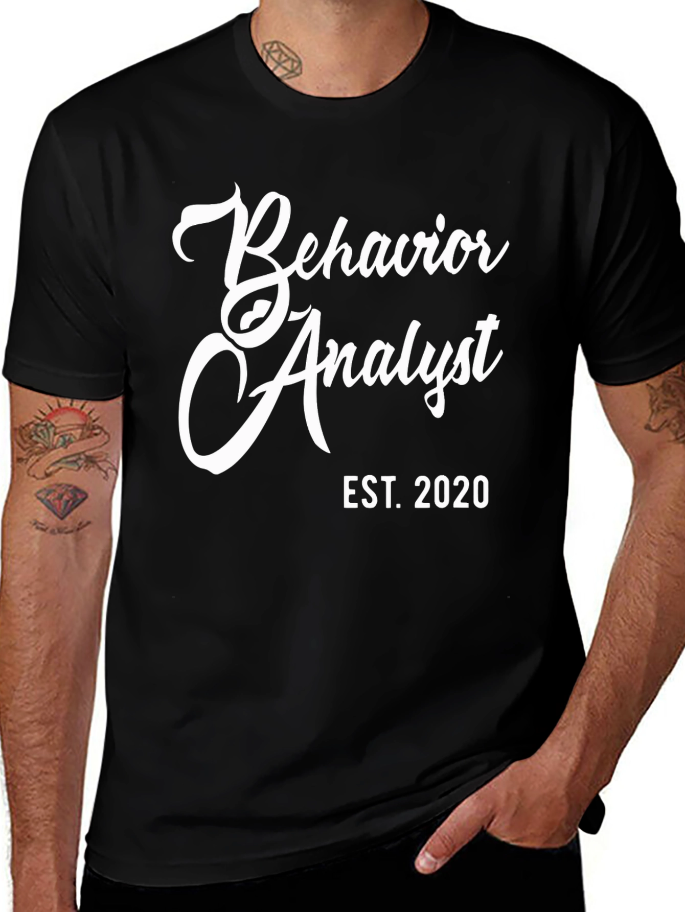 Variant 17 of Behavior Analyst Est. 2020 Black T-Shirt