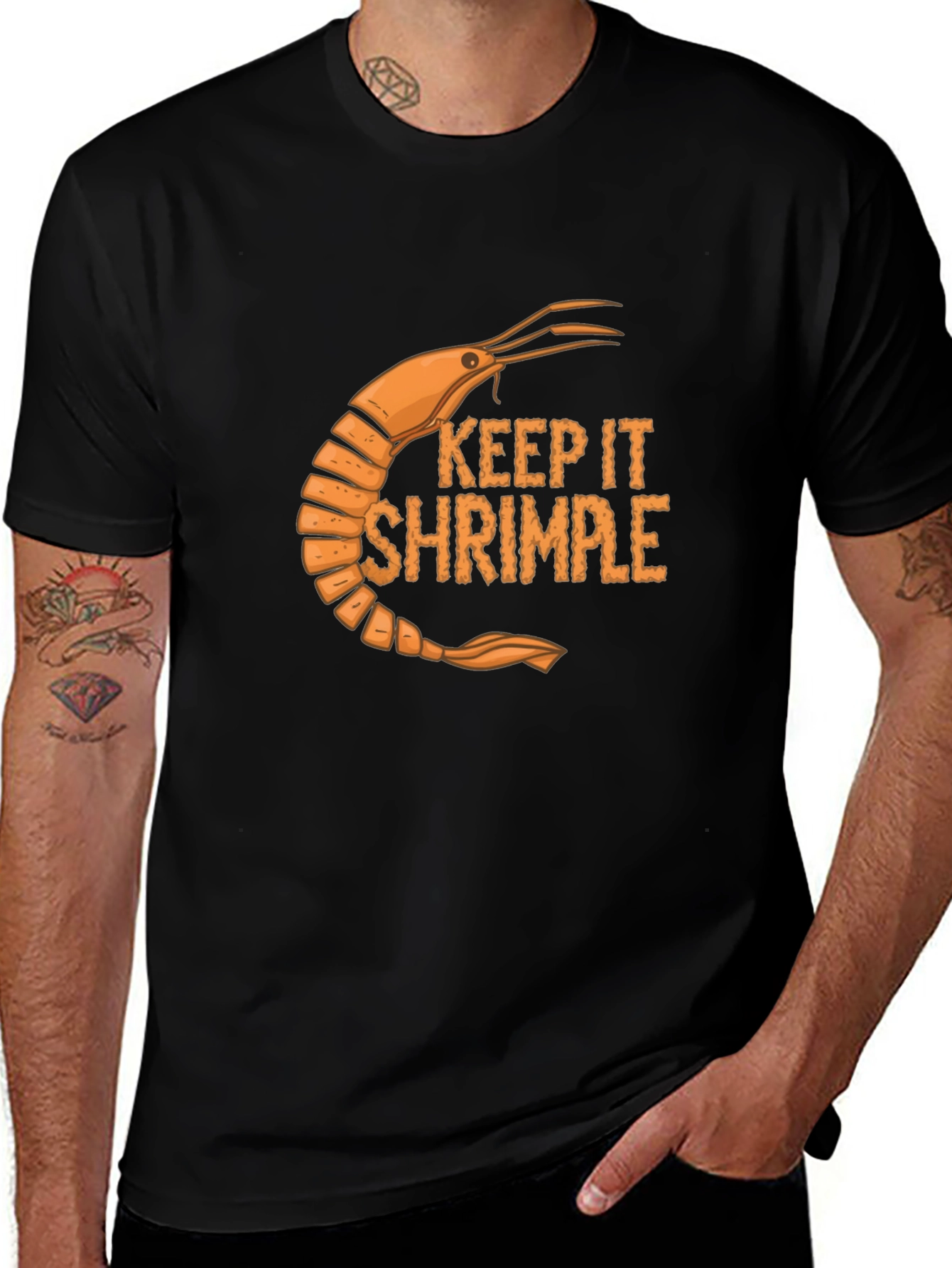 Variant 11 of Keep it Shrimple Black Graphic Tee