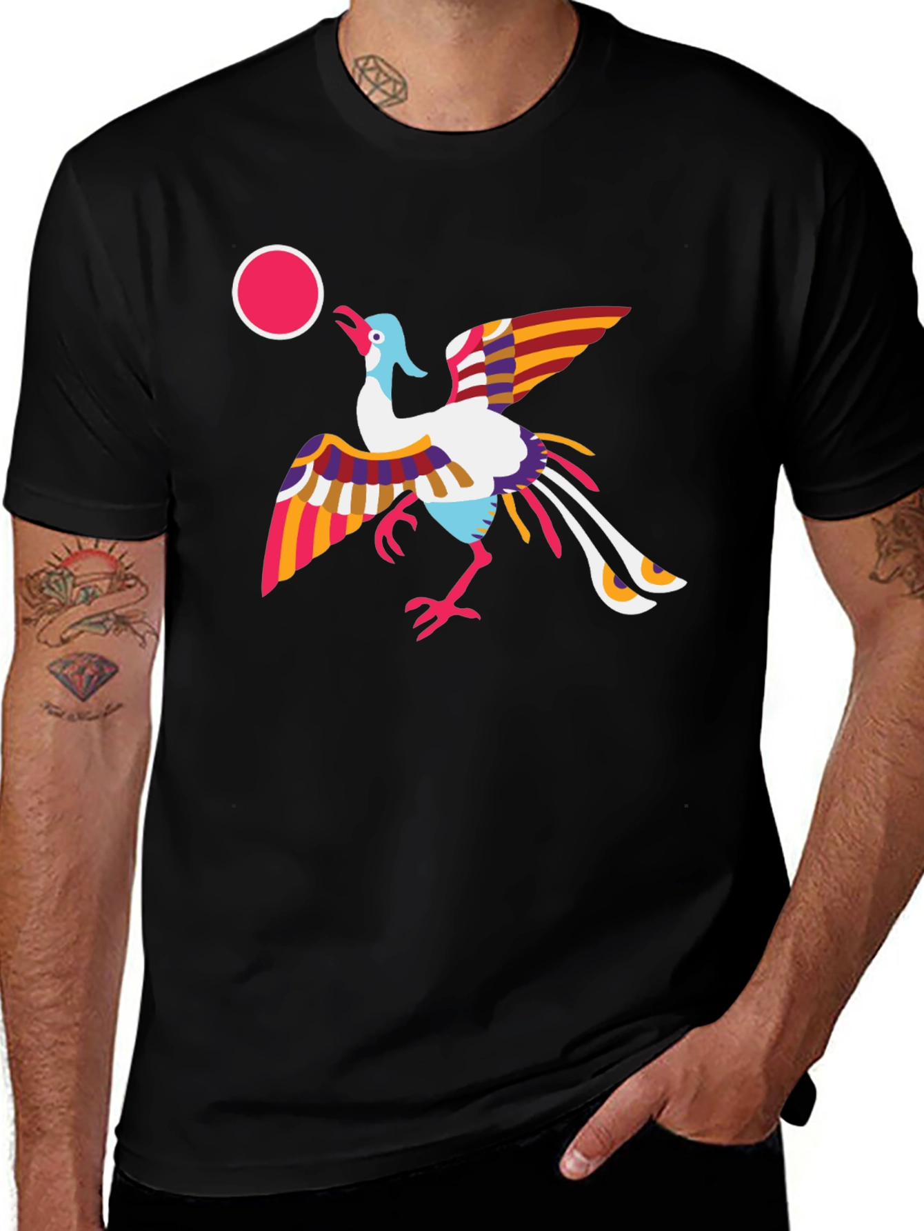 Variant 21 of Whimsical Bird Graphic Tee - Unique Design