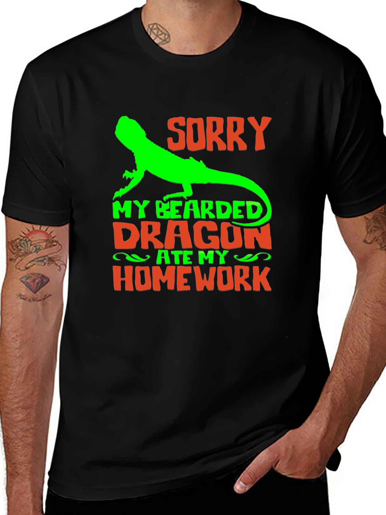 Variant 20 of Bearded Dragon Ate My Homework T-Shirt