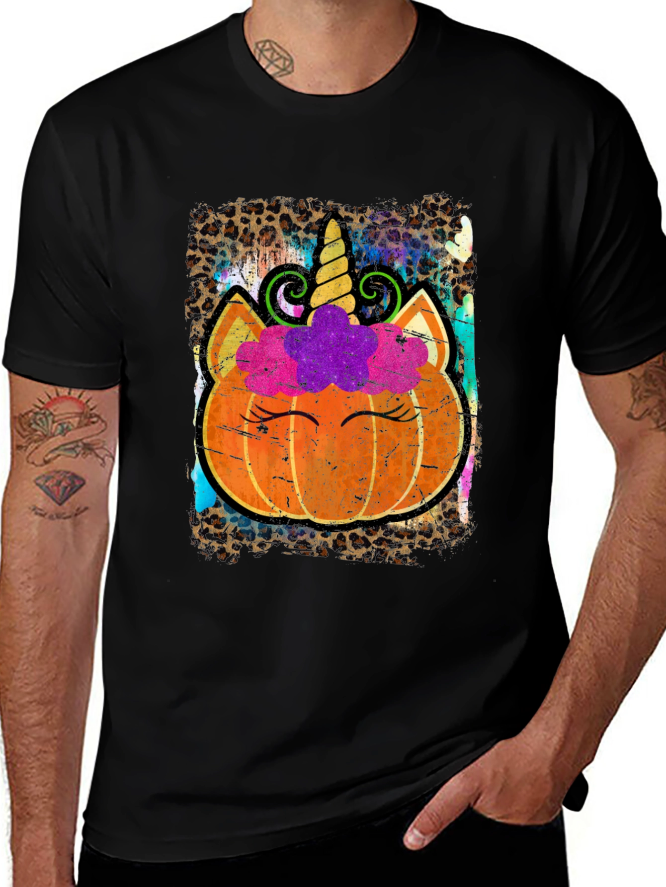 Variant 5 of Unicorn Pumpkin Halloween T-Shirt