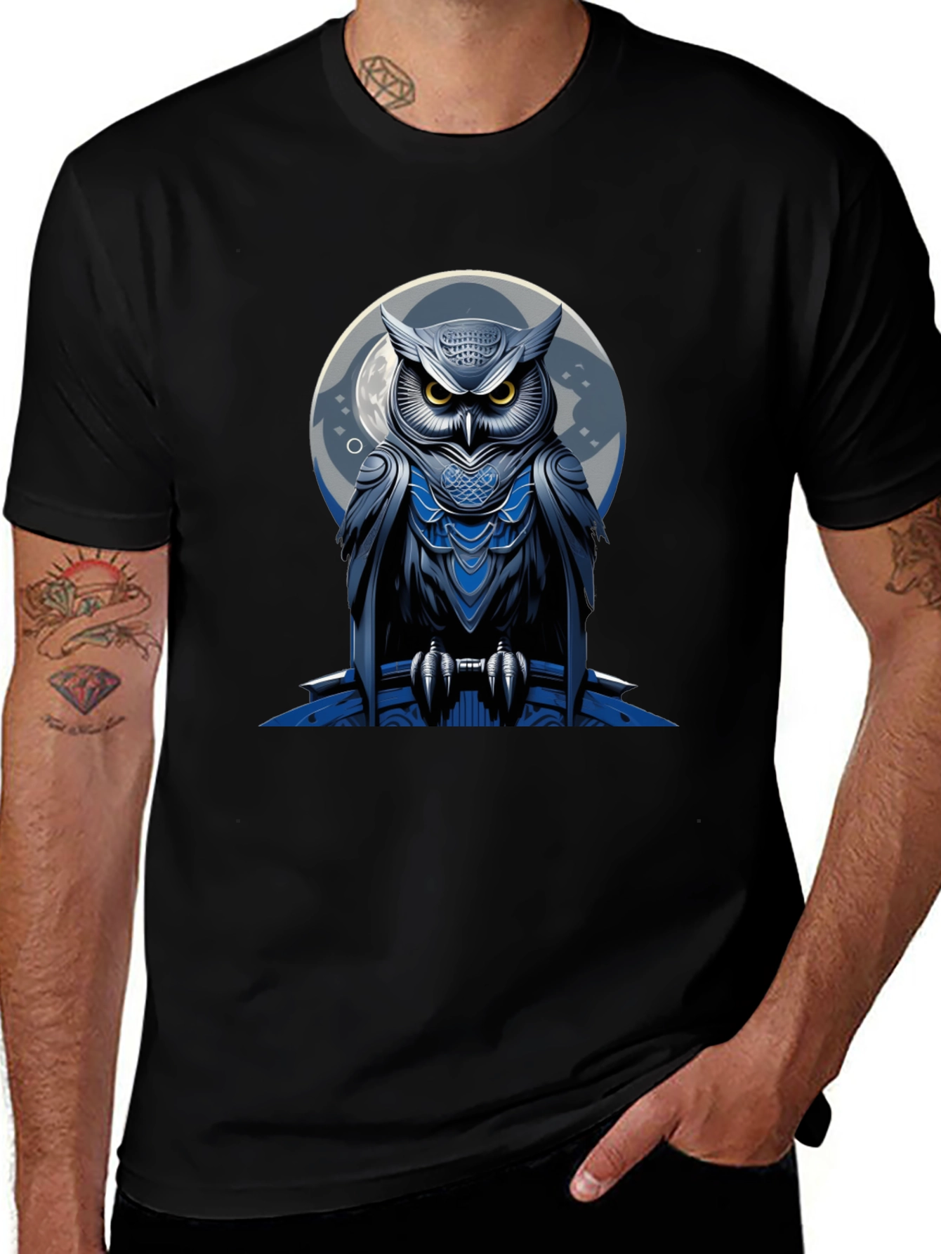 Variant 29 of Owl Graphic Print Tee - Stylish Bird Design