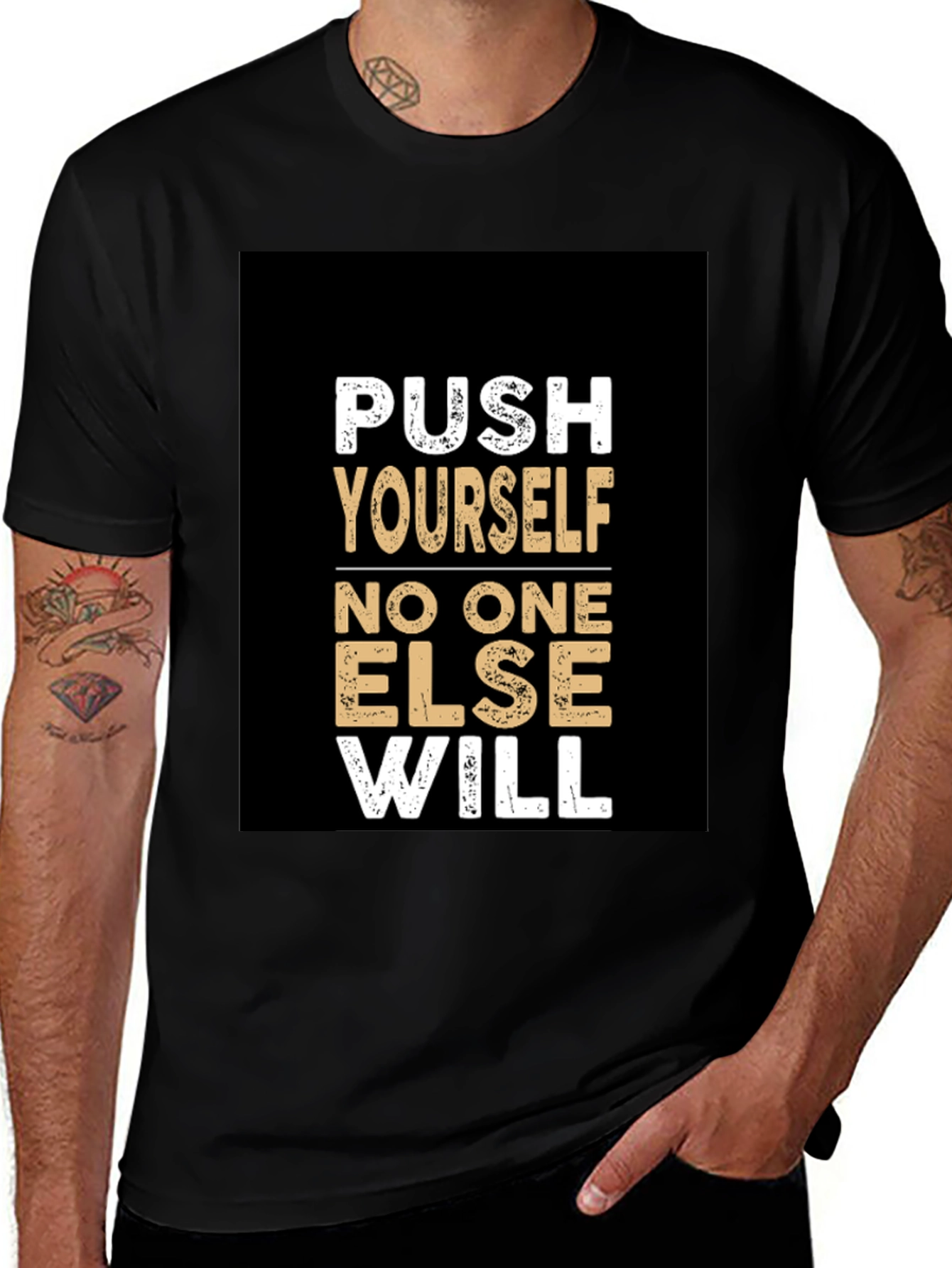 Variant 30 of Motivational T-Shirt - Push Yourself Design