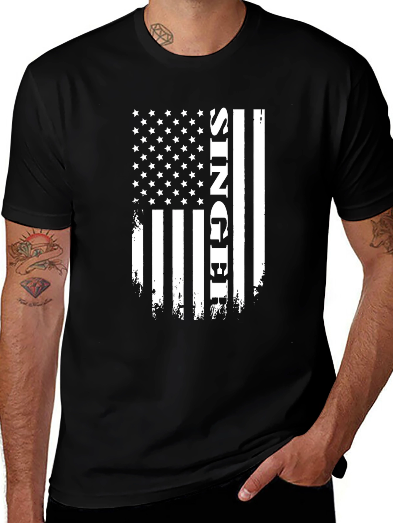 Variant 14 of Singer American Flag Graphic Tee