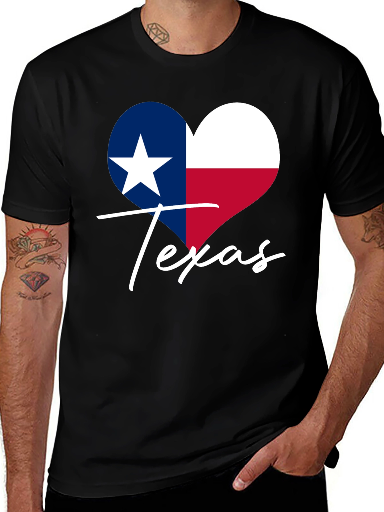 Texas Heart Flag Graphic Tee
