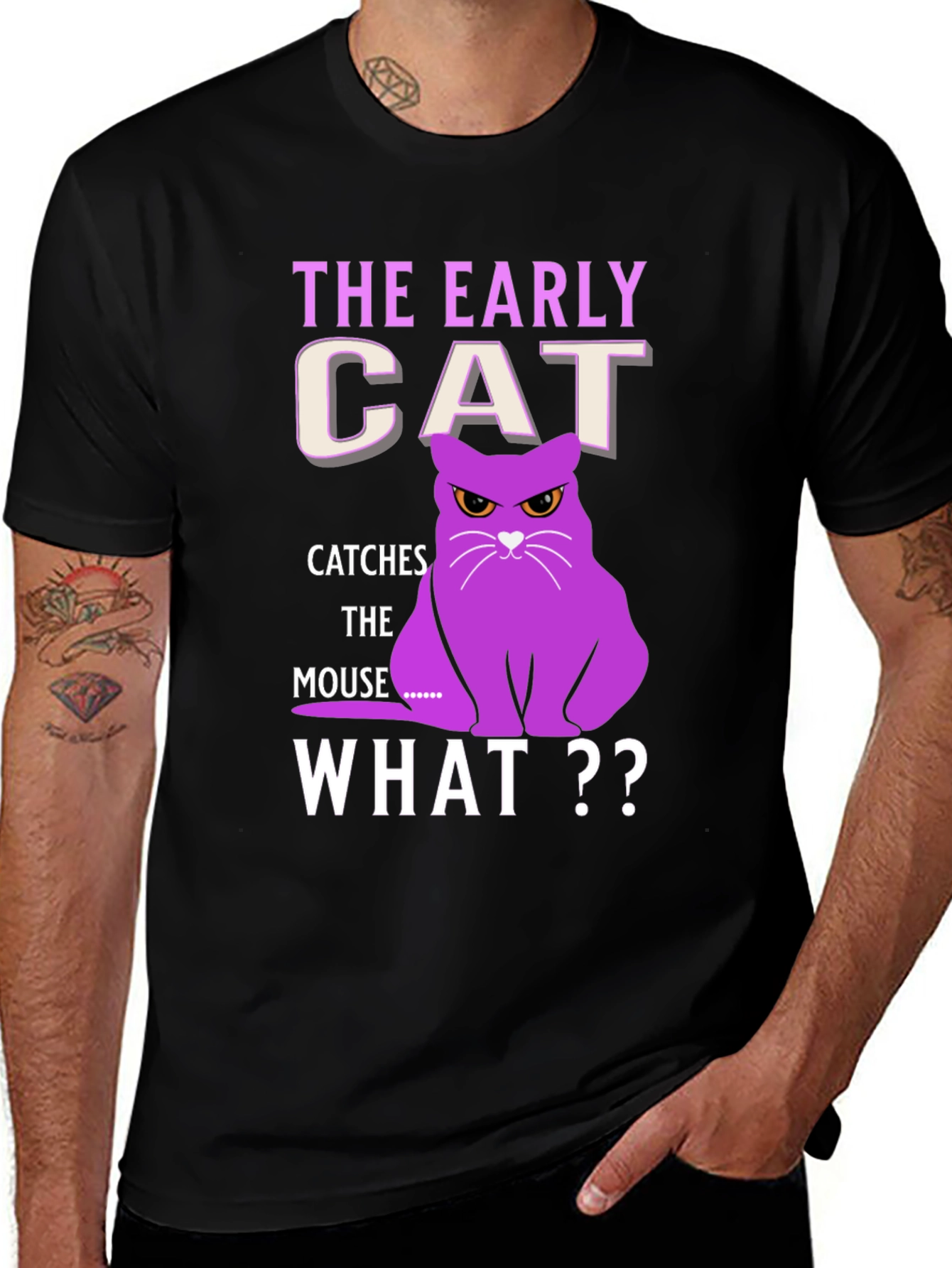 Variant 9 of Early Cat T-Shirt - Funny Cat Lover Tee