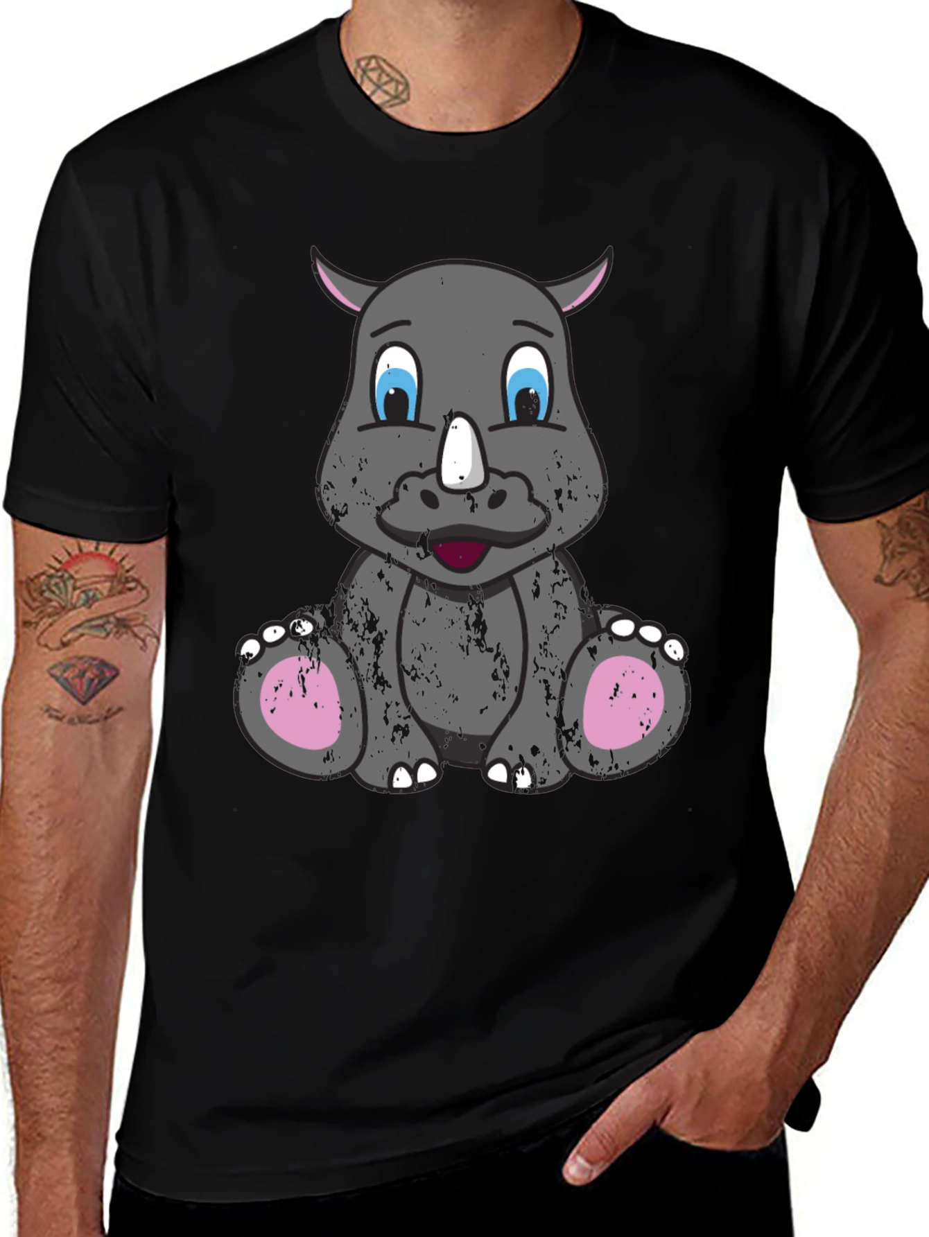 Variant 10 of Cute Rhino Graphic Tee - Unisex Casual T-Shirt