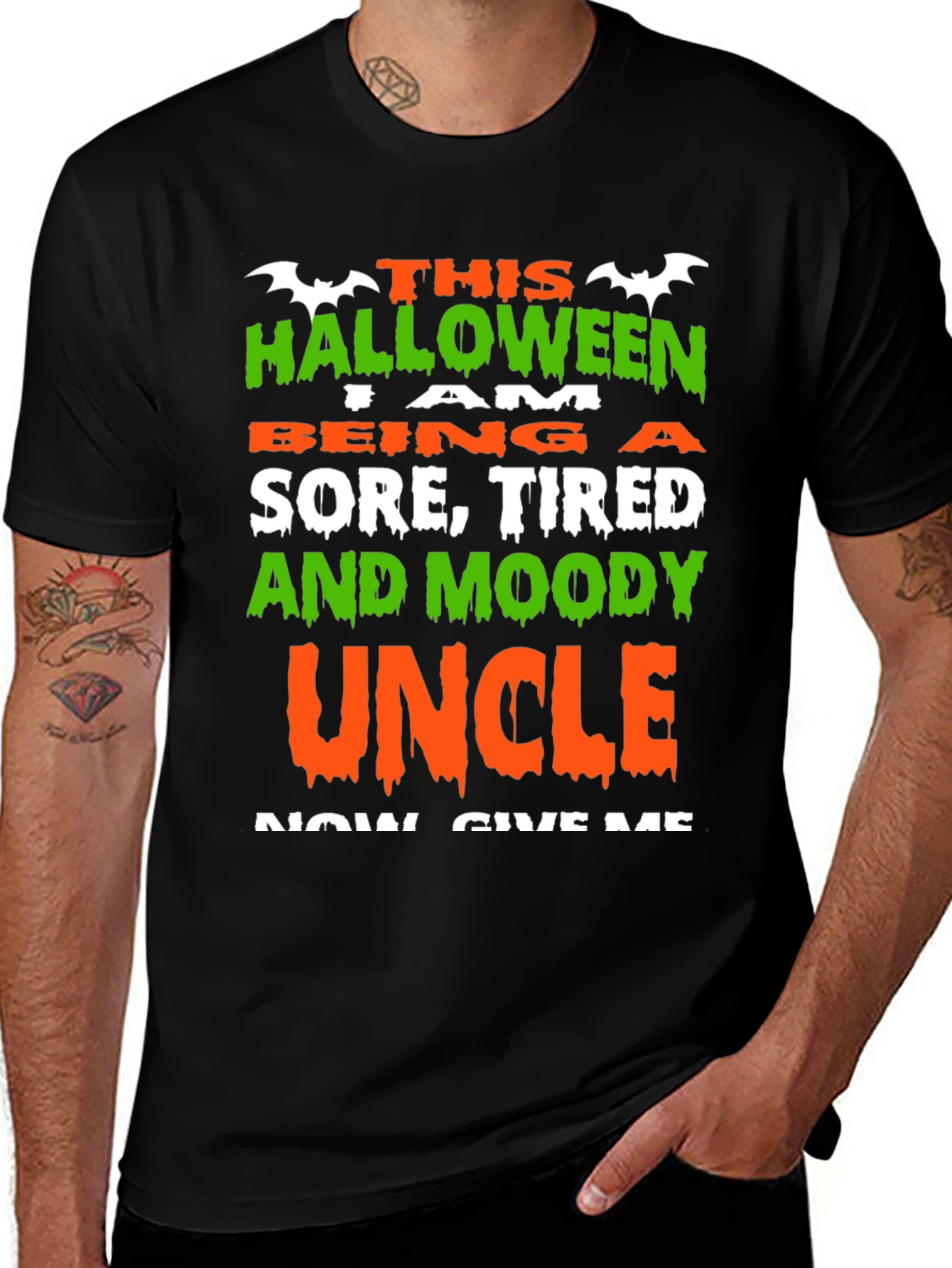 Funny Halloween Uncle T-Shirt - Sore, Tired & Moody