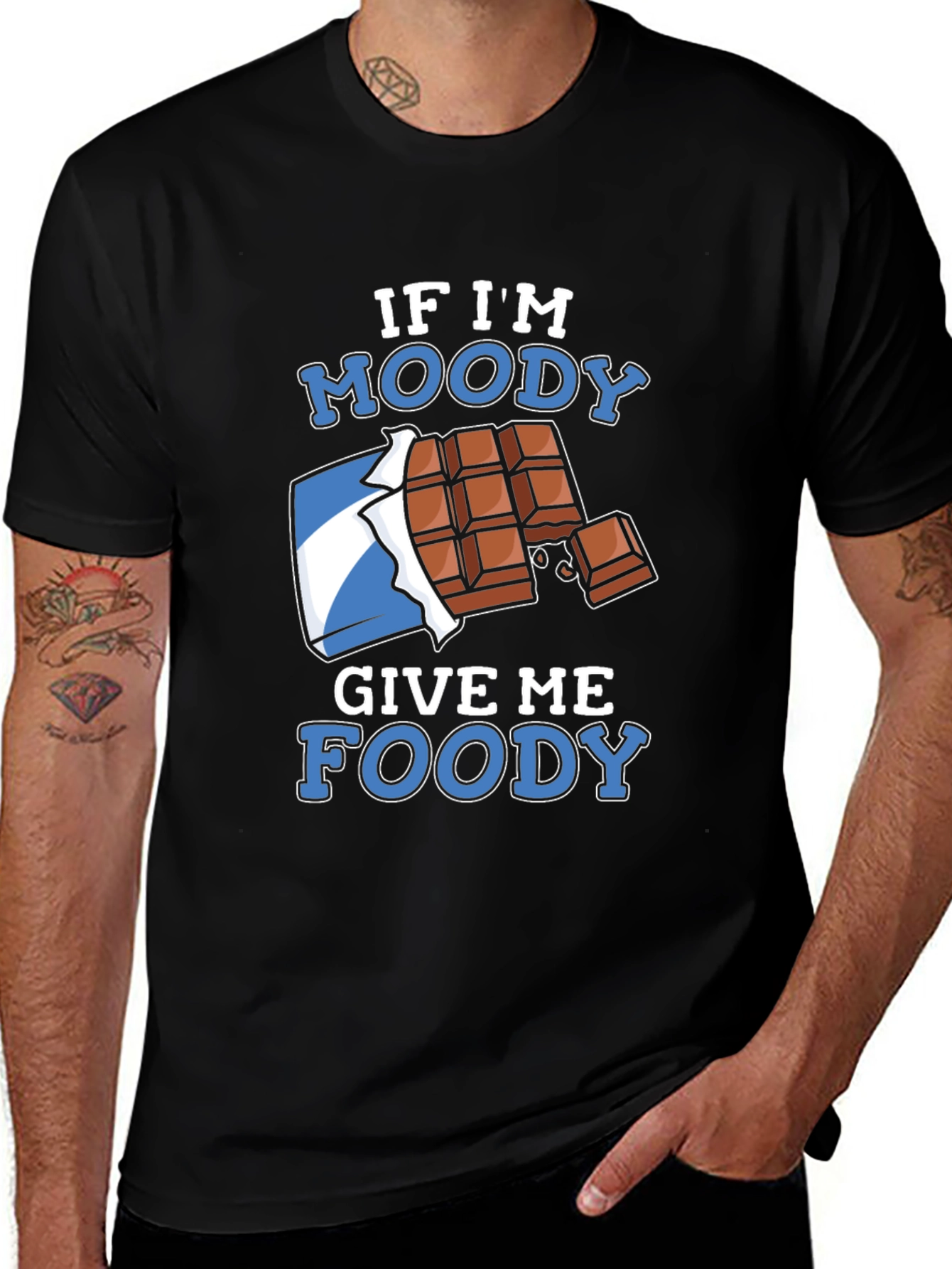 Variant 24 of If I'm Moody Give Me Foody Black T-Shirt