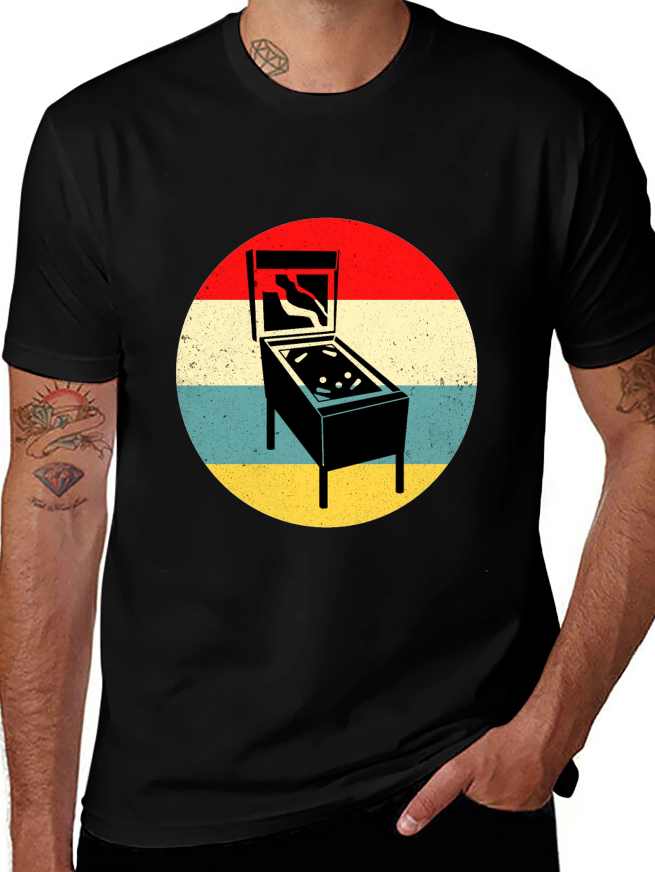 Variant 2 of Retro Pinball Machine Graphic T-Shirt