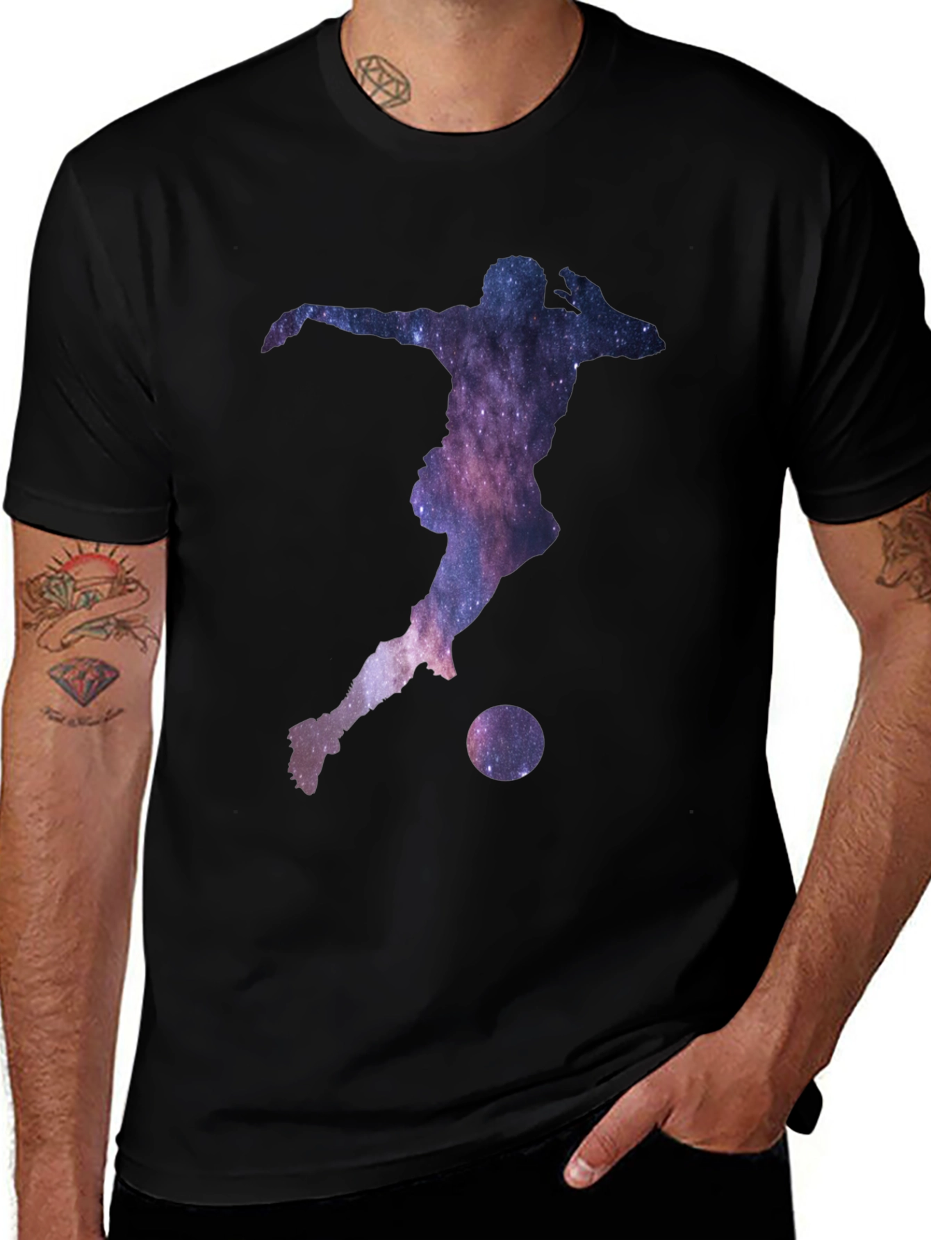 Variant 19 of Galaxy Soccer Player Black T-Shirt