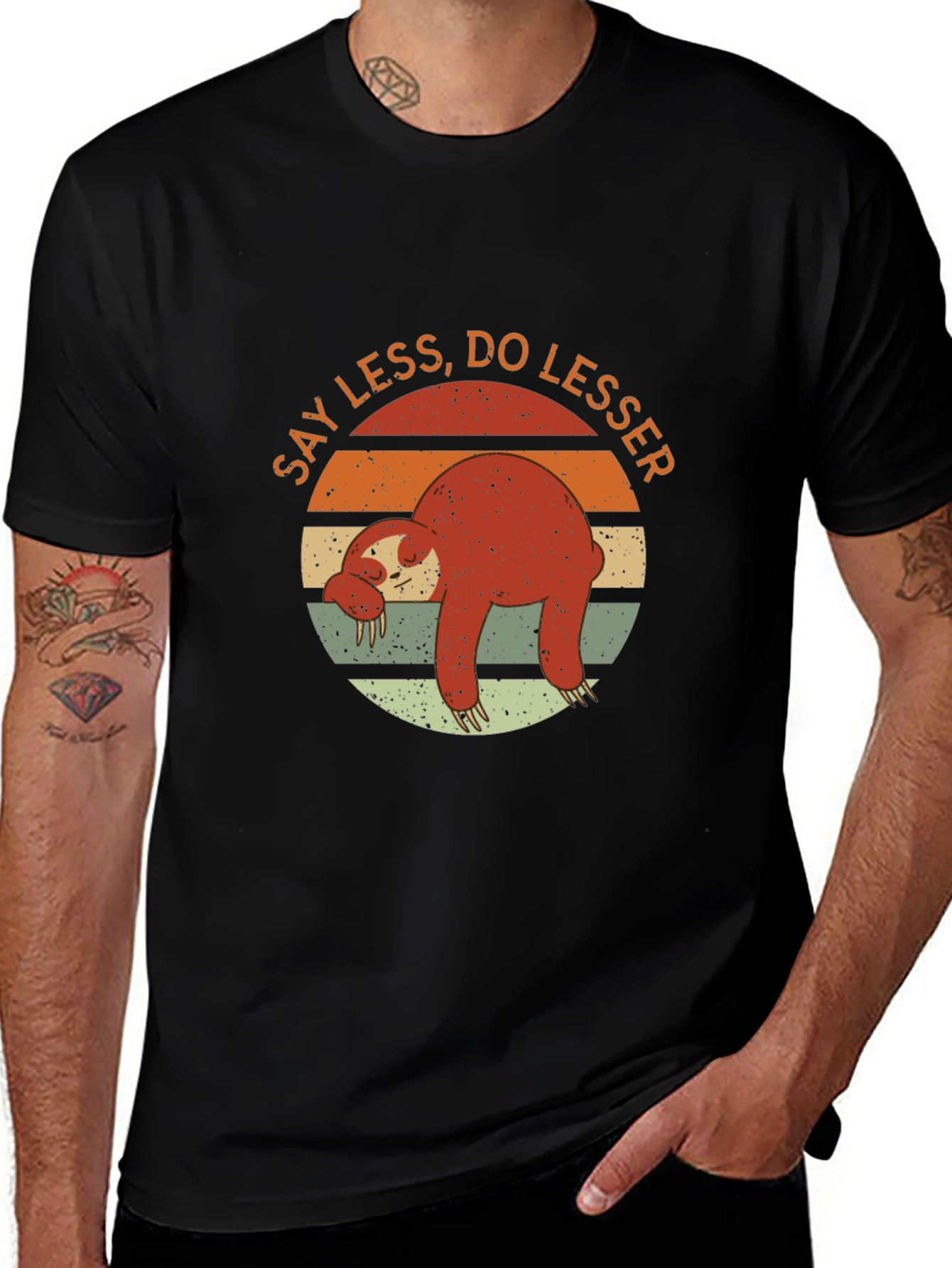 Variant 19 of Funny Sloth Graphic Tee - Say Less, Do Lesser