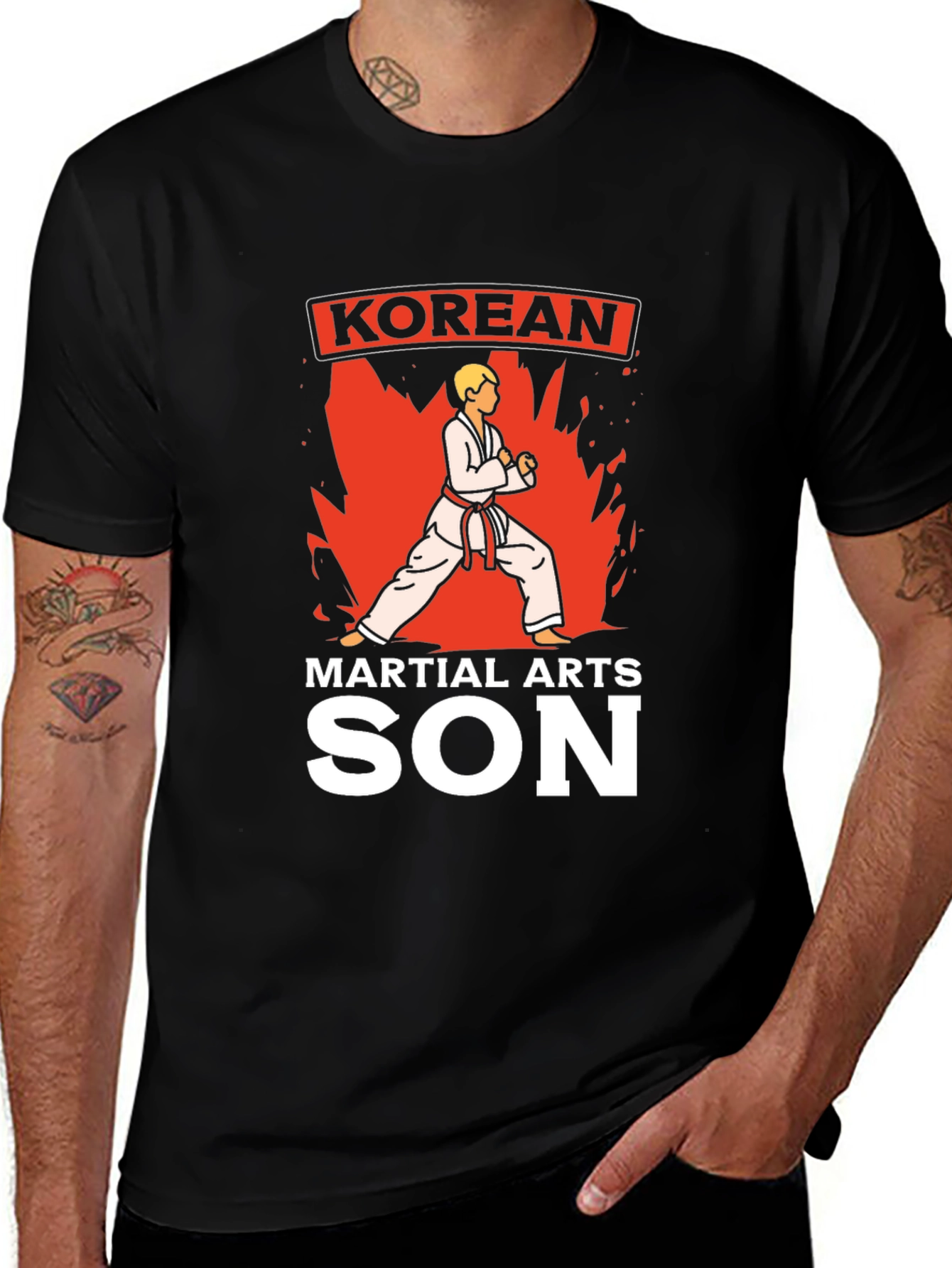 Variant 25 of Korean Martial Arts Son T-Shirt Black