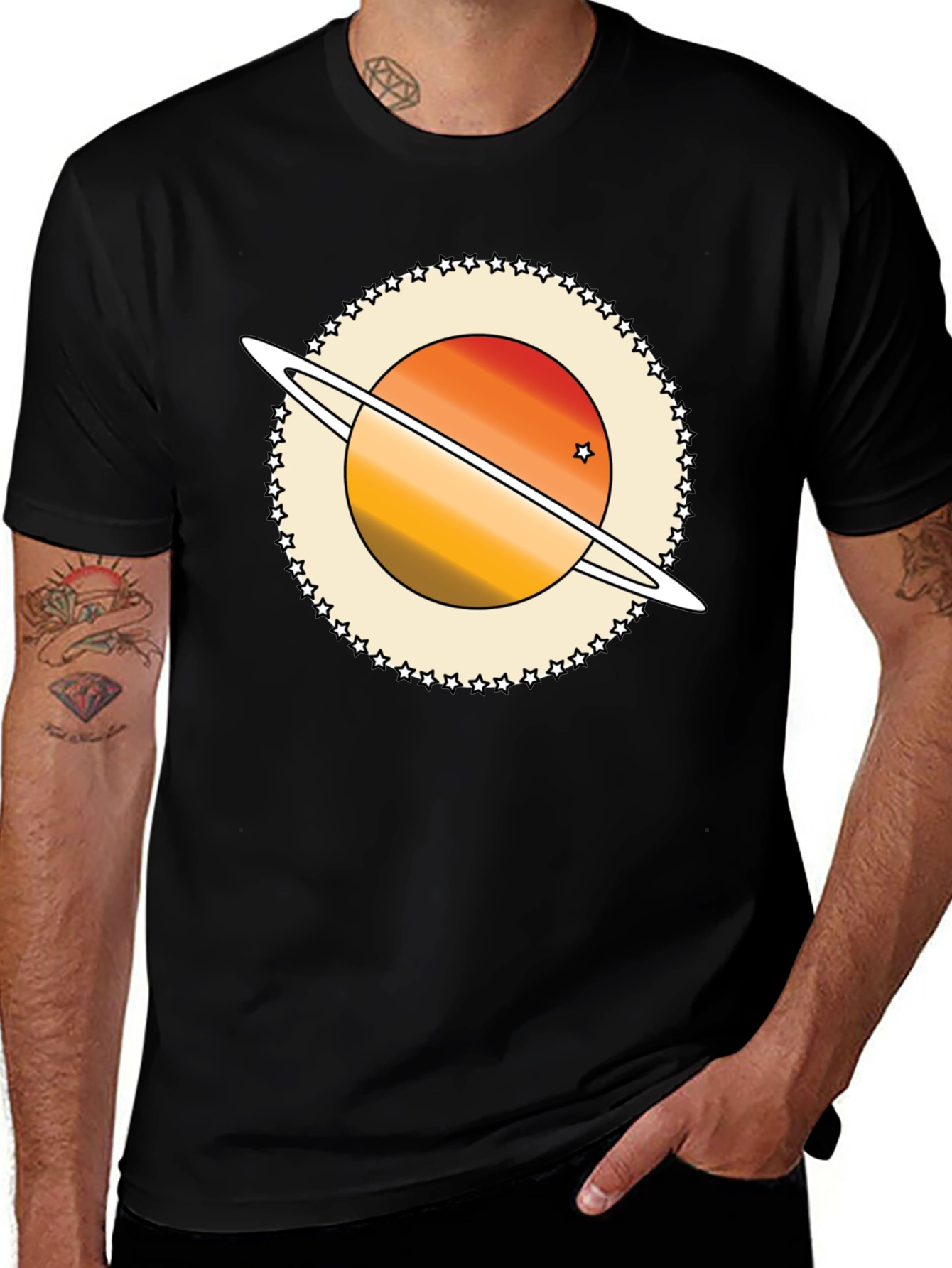 Variant 2 of Saturn Graphic Tee - Retro Style