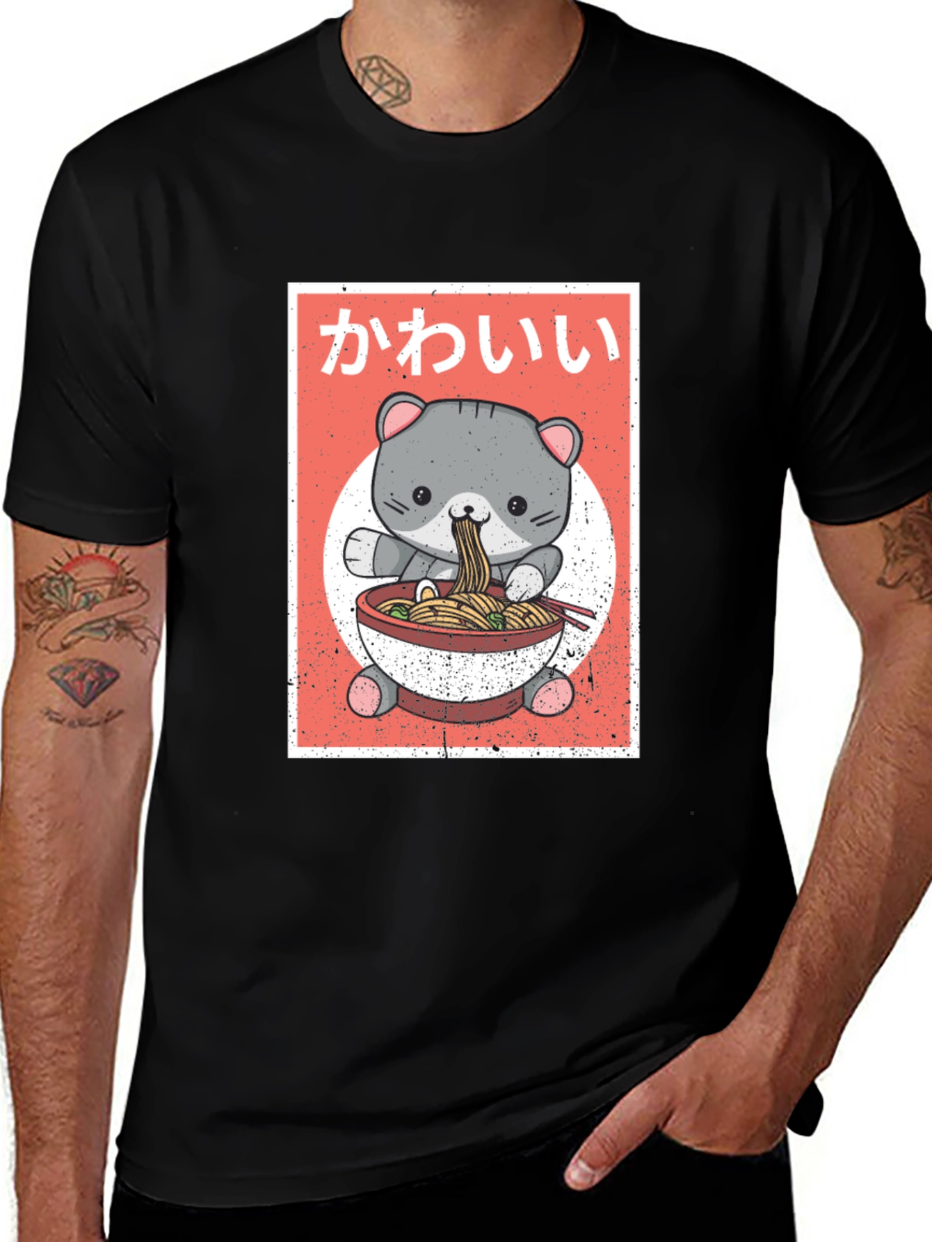 Variant 12 of Kawaii Cat Ramen T-Shirt - Cute Anime Style