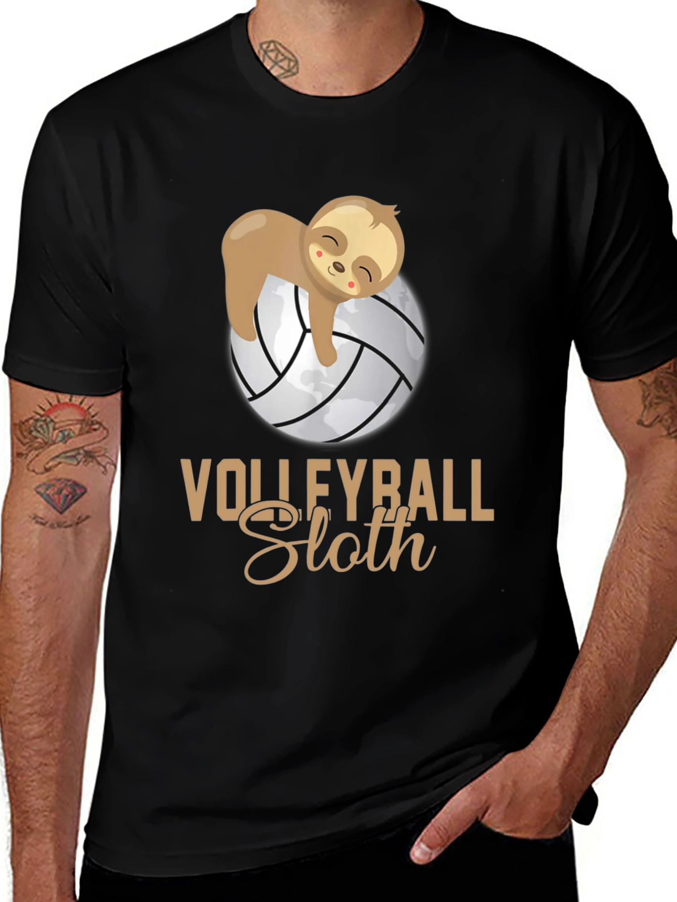 Variant 29 of Volleyball Sloth Graphic T-Shirt - Casual & Comfortable