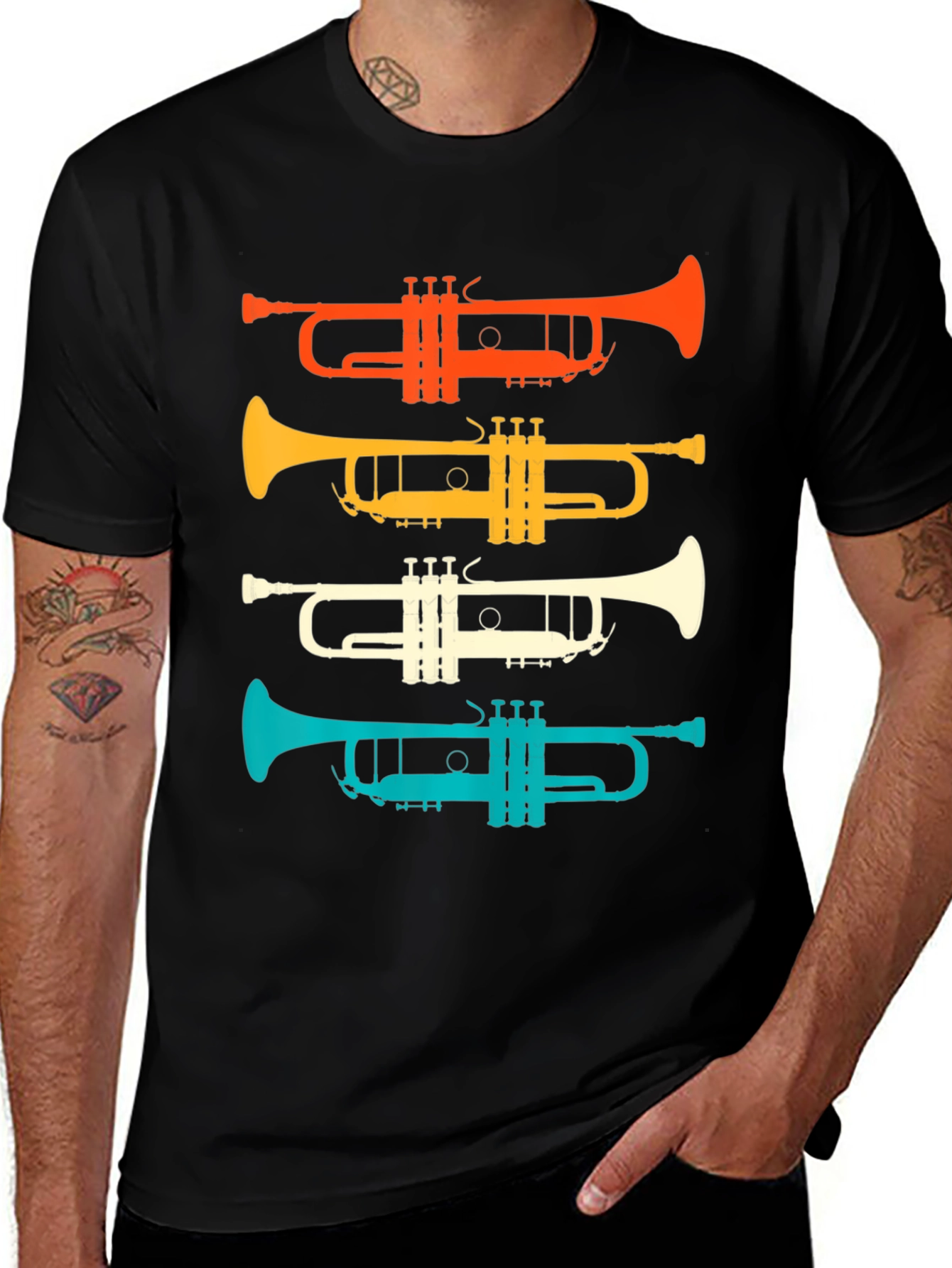 Variant 21 of Retro Trumpet T-Shirt - Musical Instrument Tee