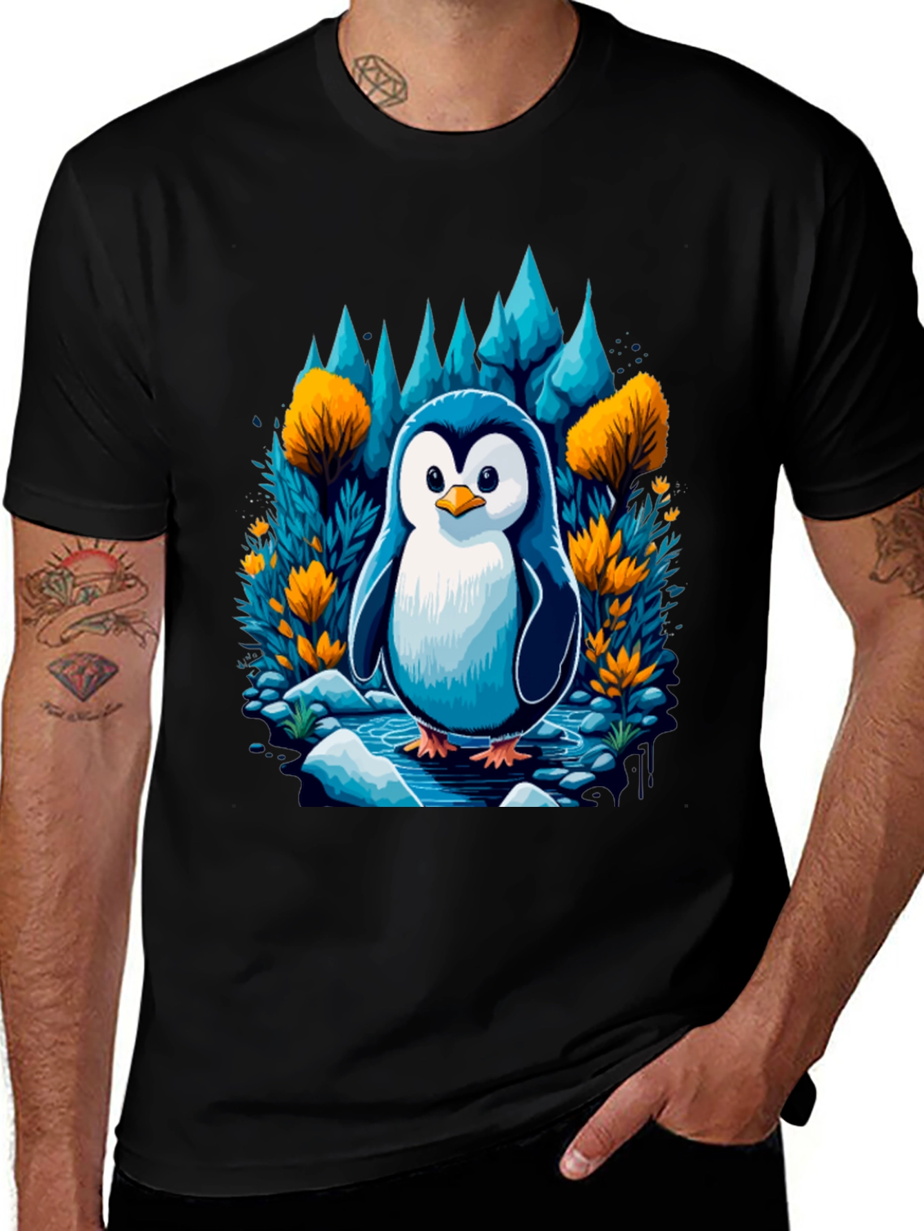 Variant 24 of Penguin in Forest T-Shirt