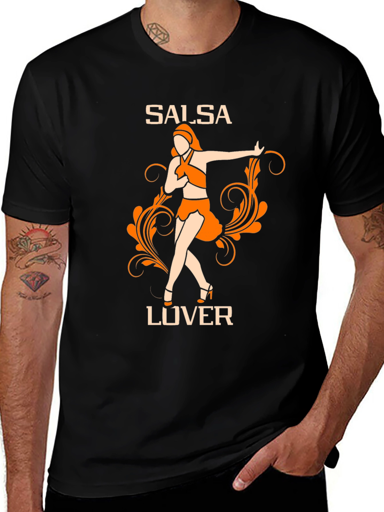 Variant 30 of Salsa Lover Black T-Shirt Dance Graphic Tee