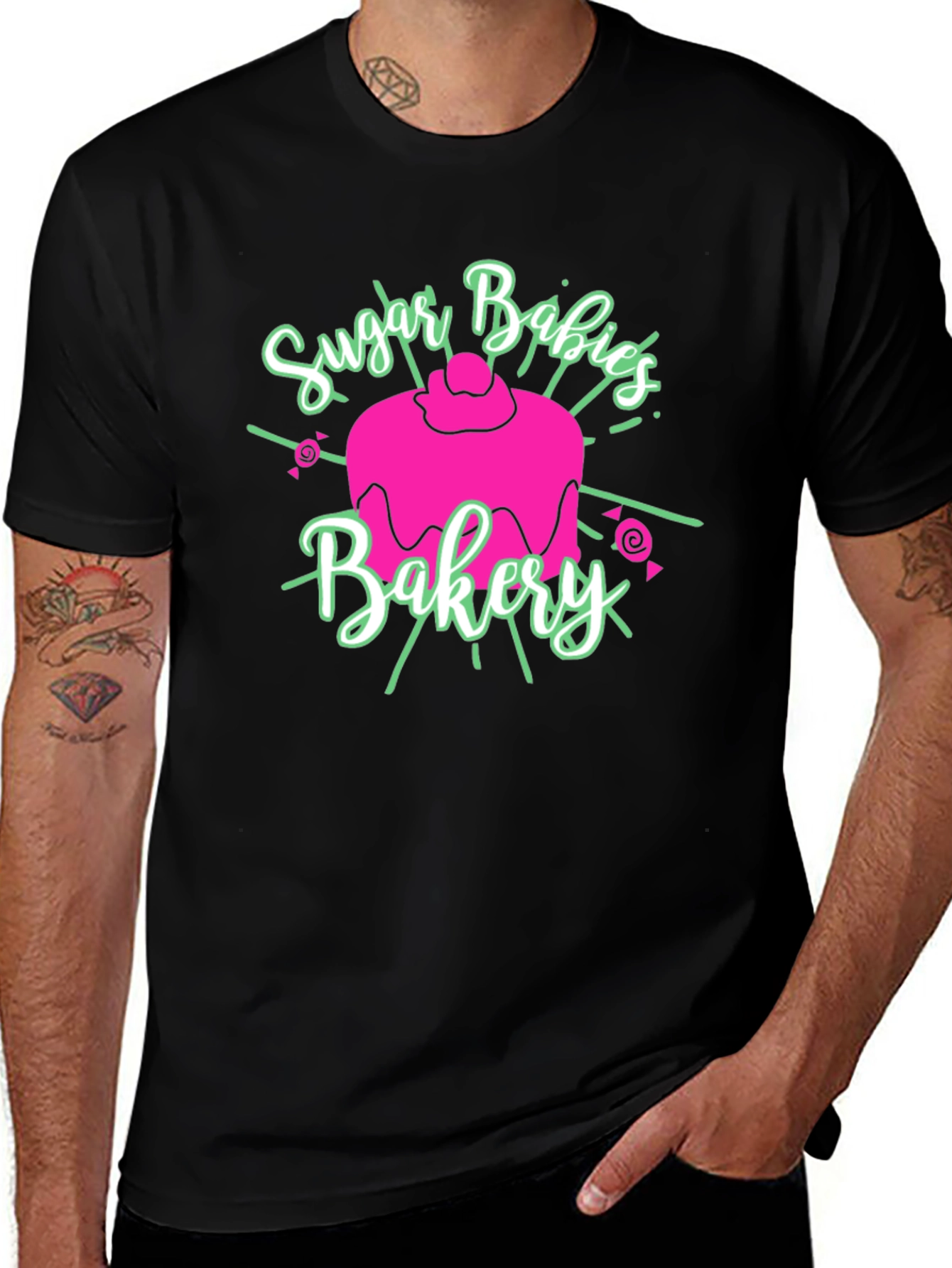 Variant 14 of Sugar Babies Bakery T-Shirt - Black Cotton Tee