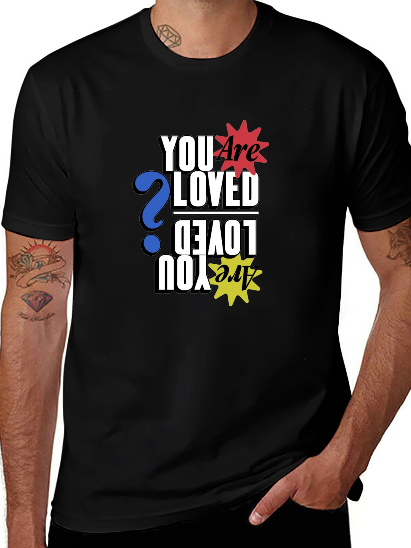 Variant 27 of Are You Loved Graphic Print Black T-Shirt