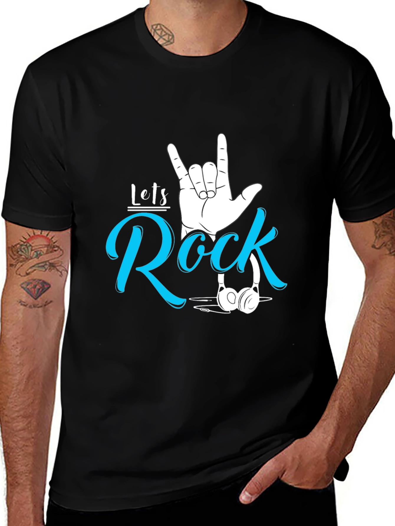 Variant 28 of Let's Rock Graphic Tee - Stylish Music Lover T-Shirt