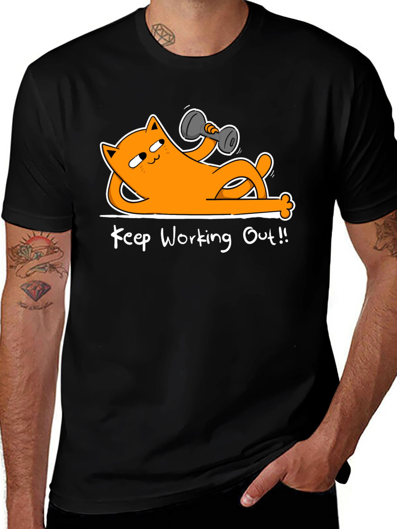 Variant 14 of Keep Working Out Cat T-Shirt - Funny Workout Tee