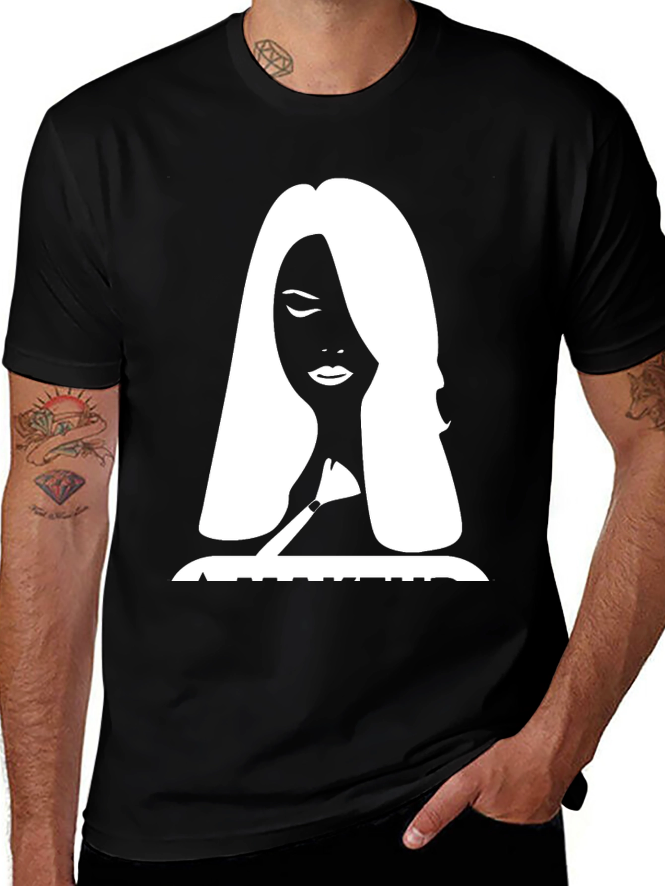 Variant 14 of Silhouette Graphic Print Tee - Stylish Black T-Shirt