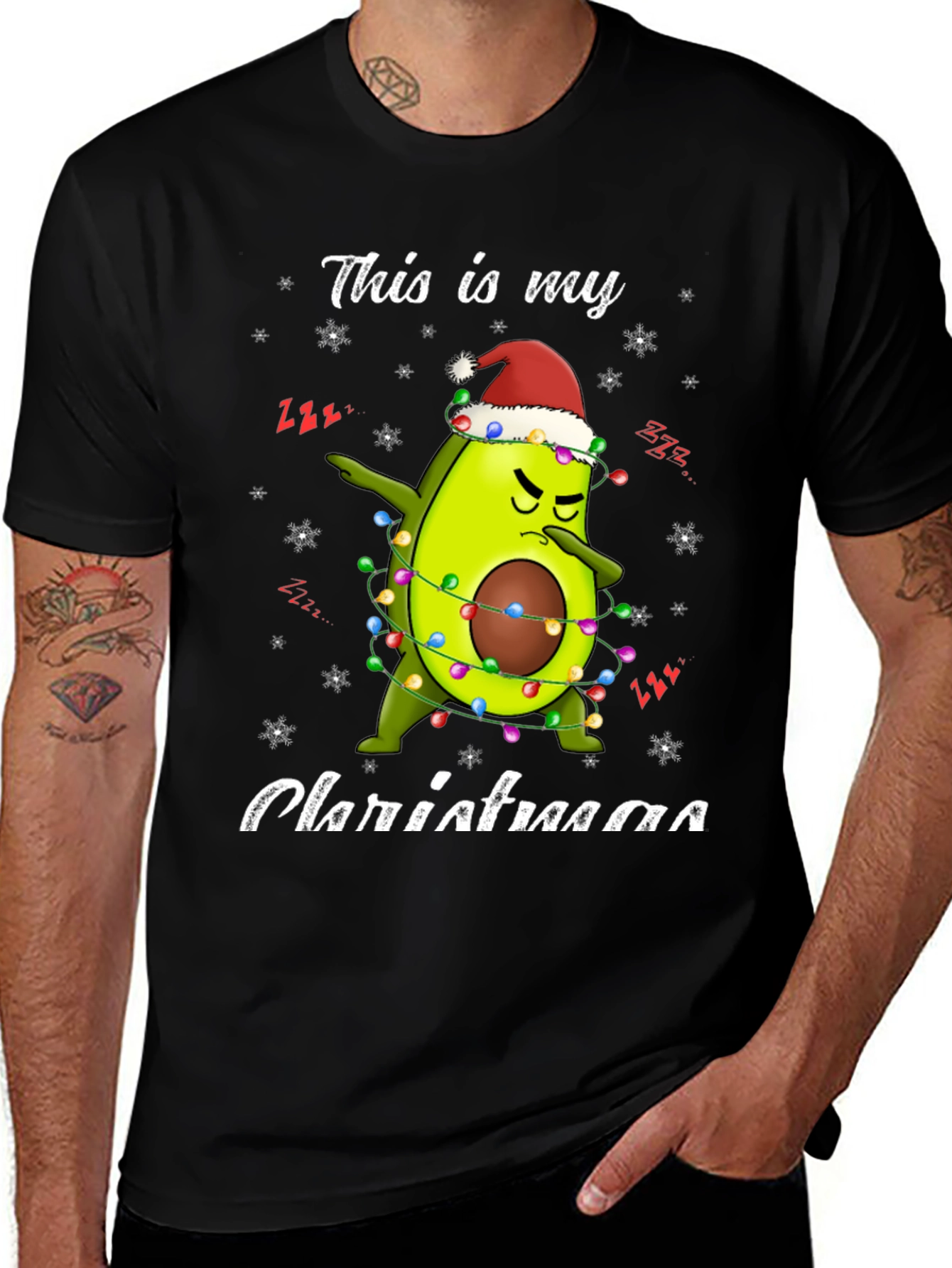 Variant 13 of Funny Avocado Christmas T-Shirt 