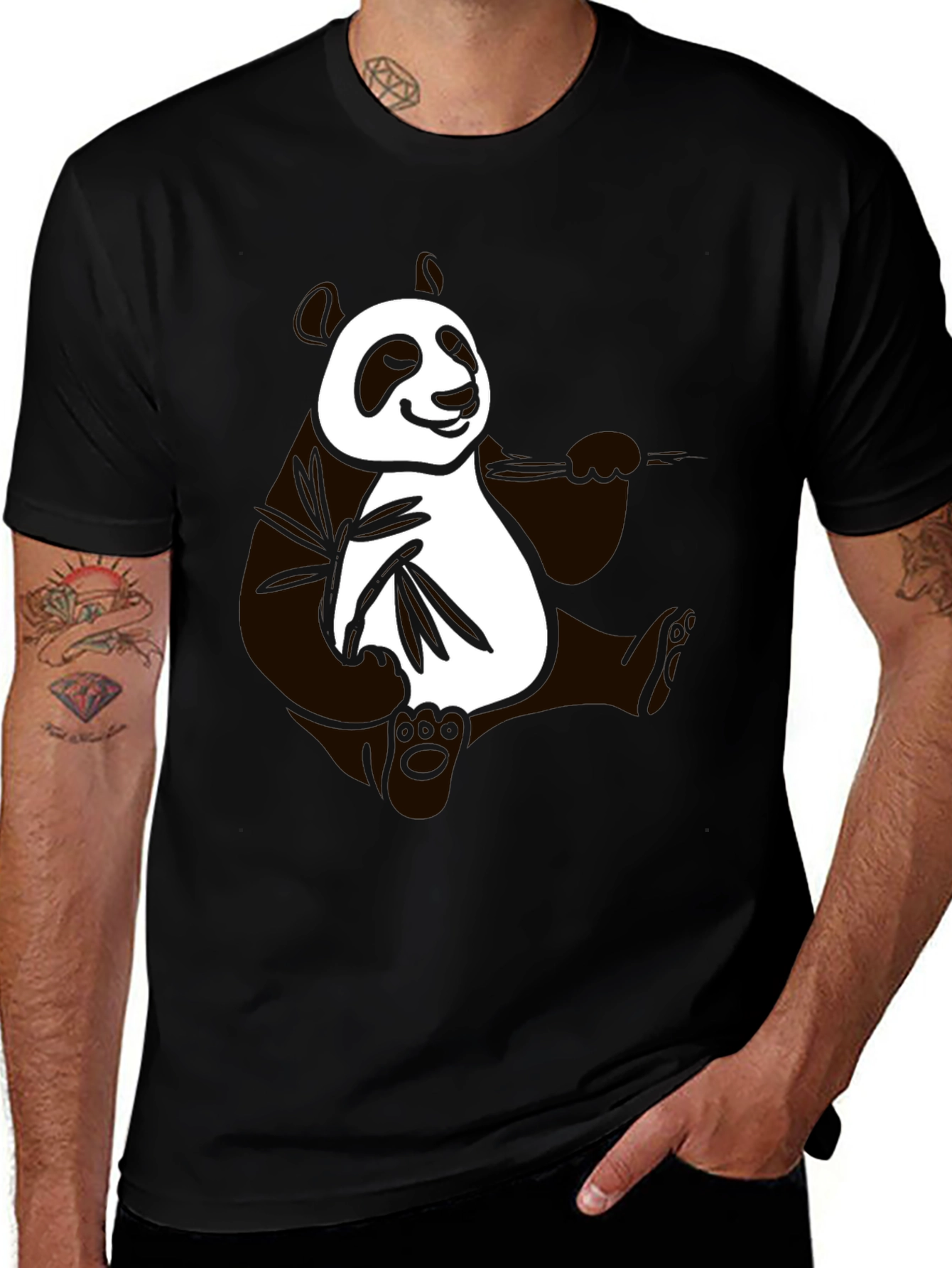 Variant 17 of Panda Graphic Black T-Shirt