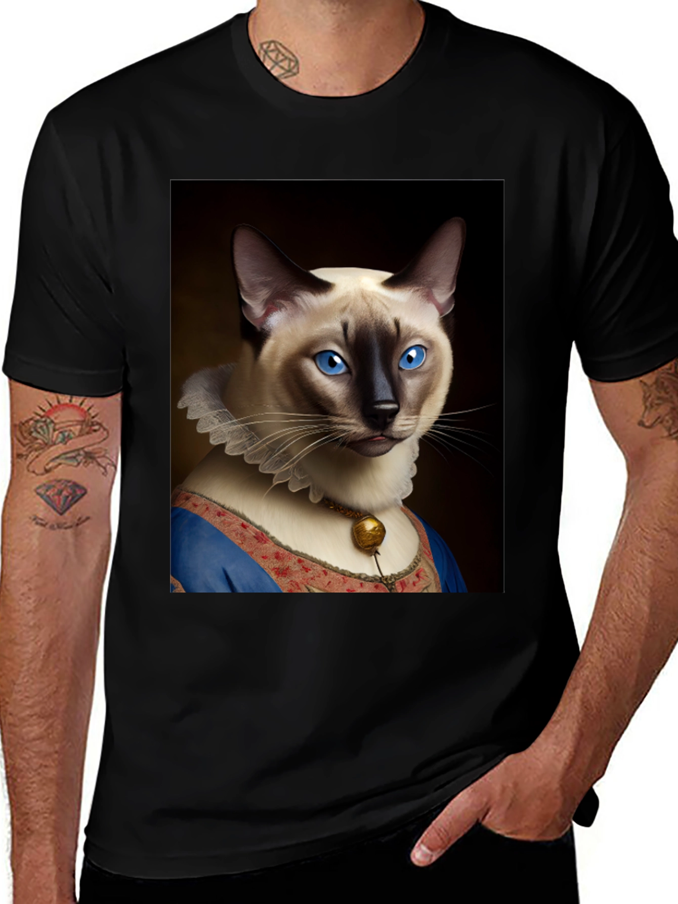 Cat Portrait Graphic T-Shirt - Royal Feline Tee