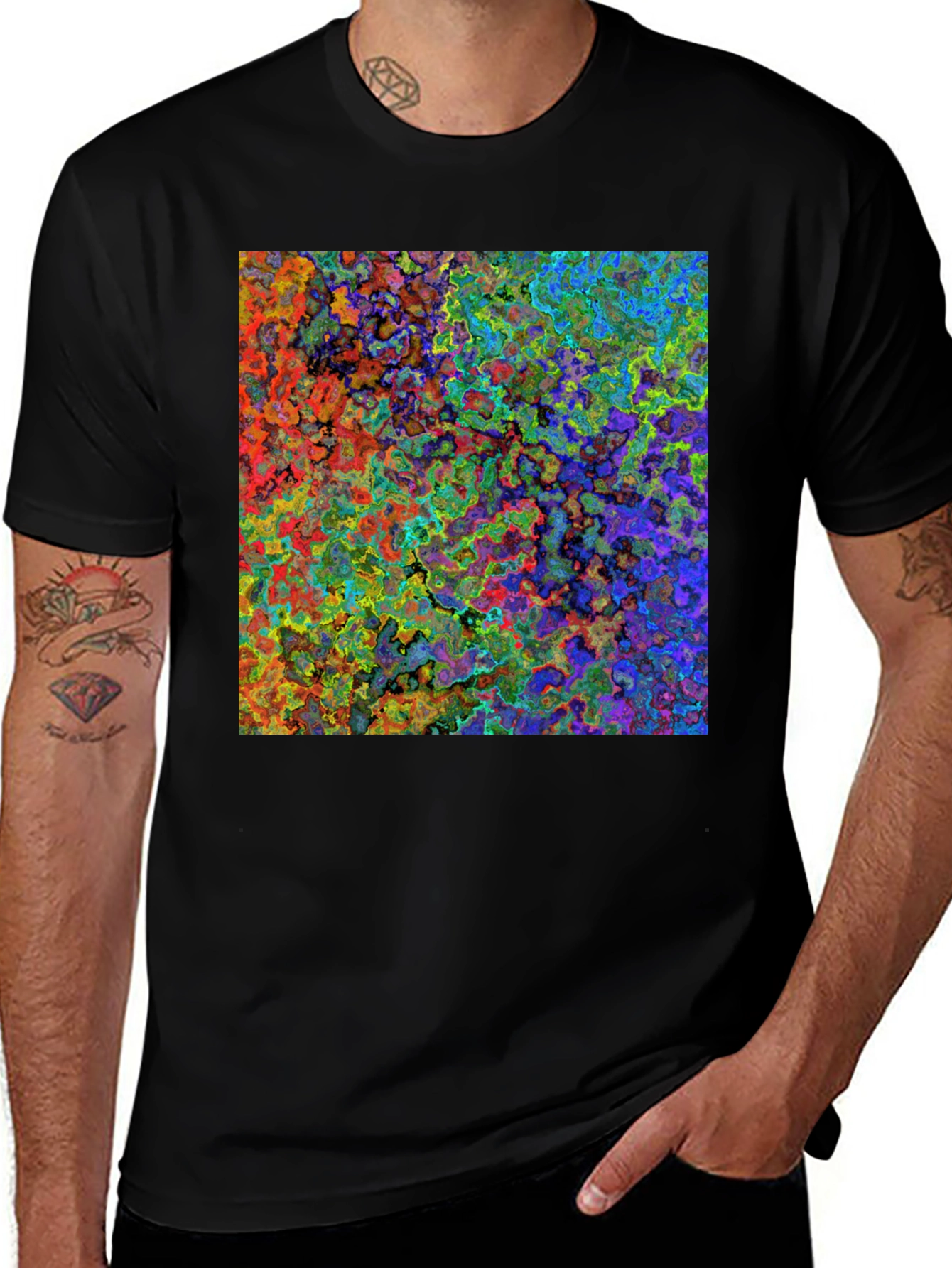 Variant 15 of Abstract Art Print Black T-Shirt