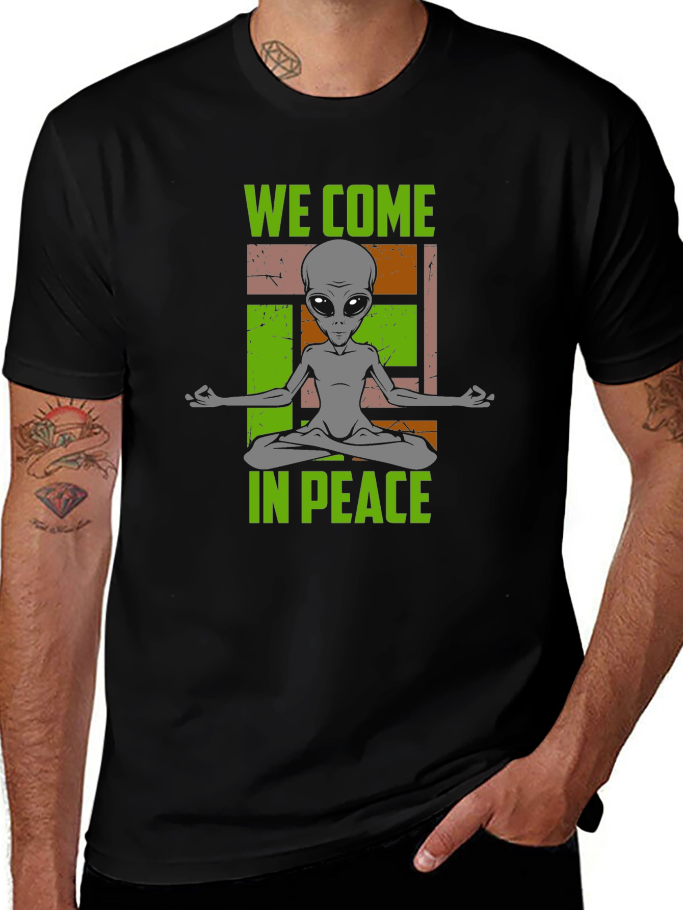 Variant 15 of We Come In Peace Alien Graphic Tee