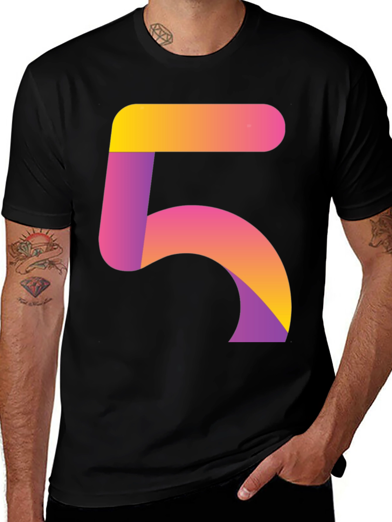 Variant 28 of Number 5 Graphic Tee - Bold Statement Shirt