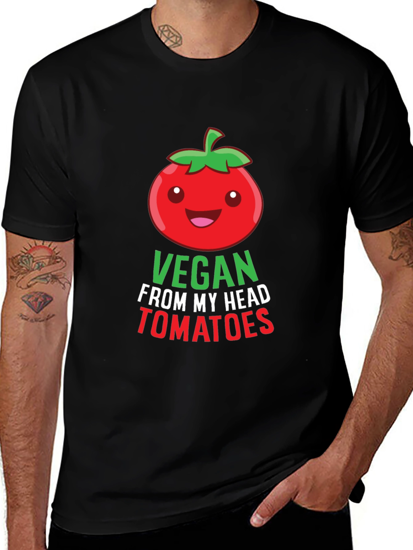 Variant 9 of Vegan Tomato Graphic T-Shirt - Head Tomatoes!