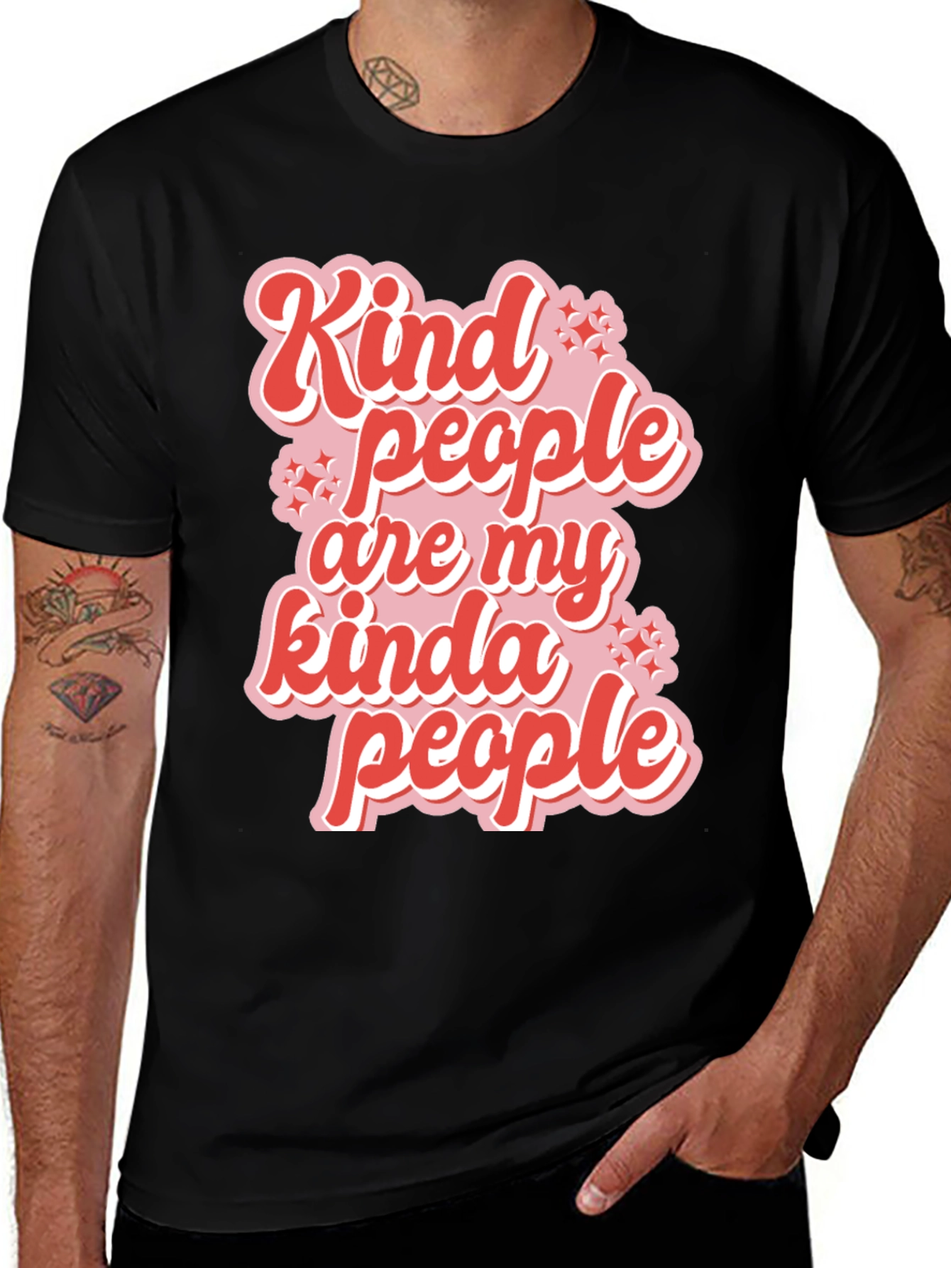 Variant 26 of Kind People Graphic Tee - Black Casual T-Shirt
