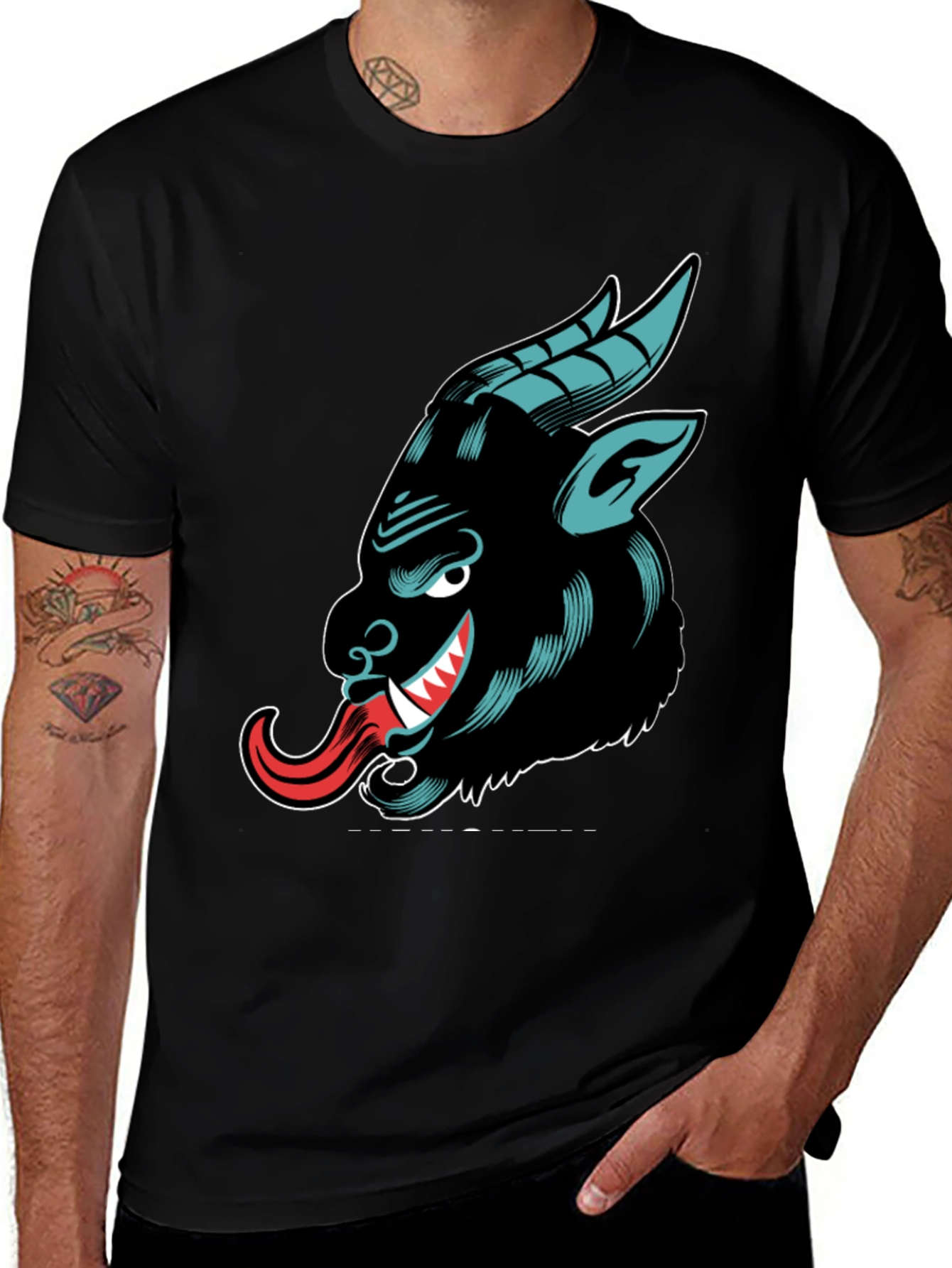Variant 30 of Krampus Graphic Tee - Black Cotton T-Shirt