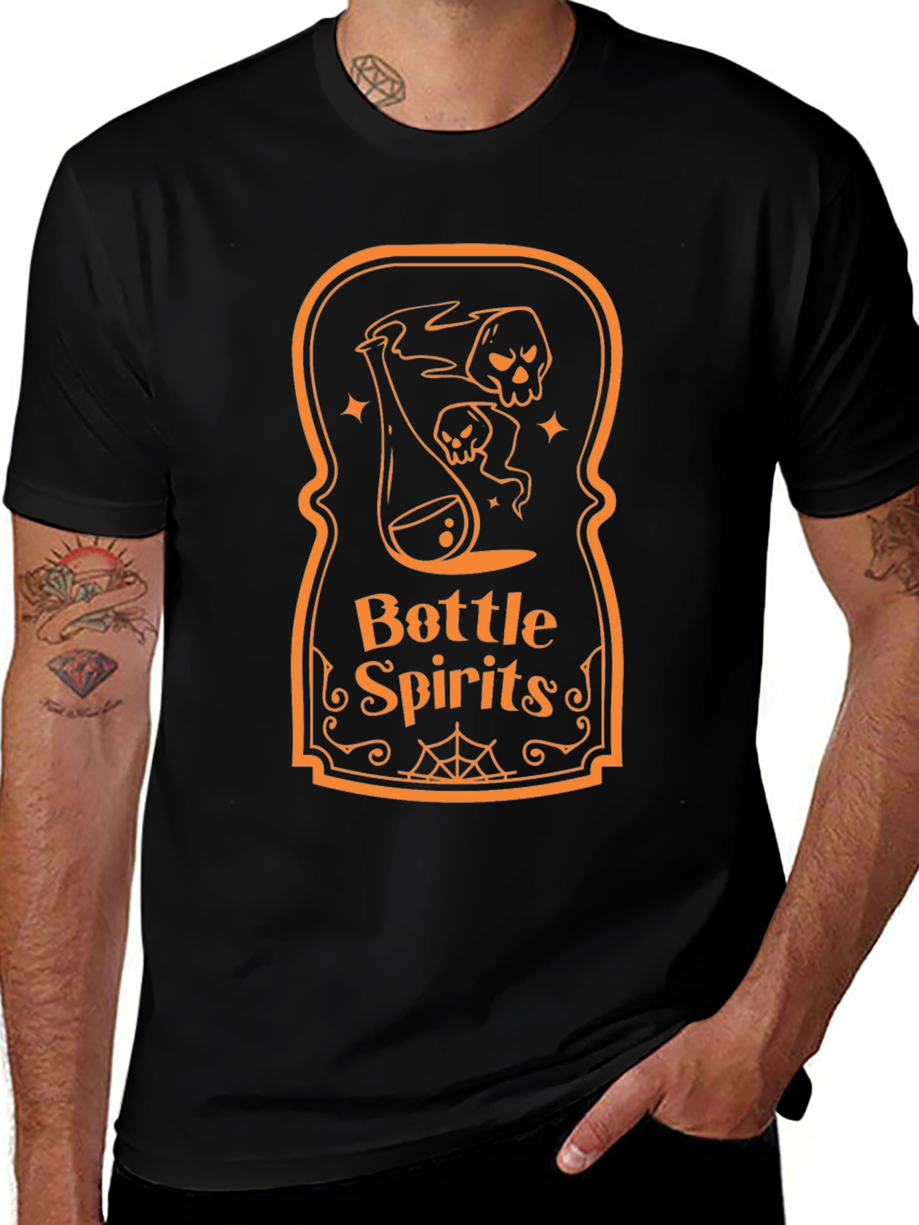 Variant 2 of Bottle Spirits Graphic Tee - Halloween Novelty Shirt