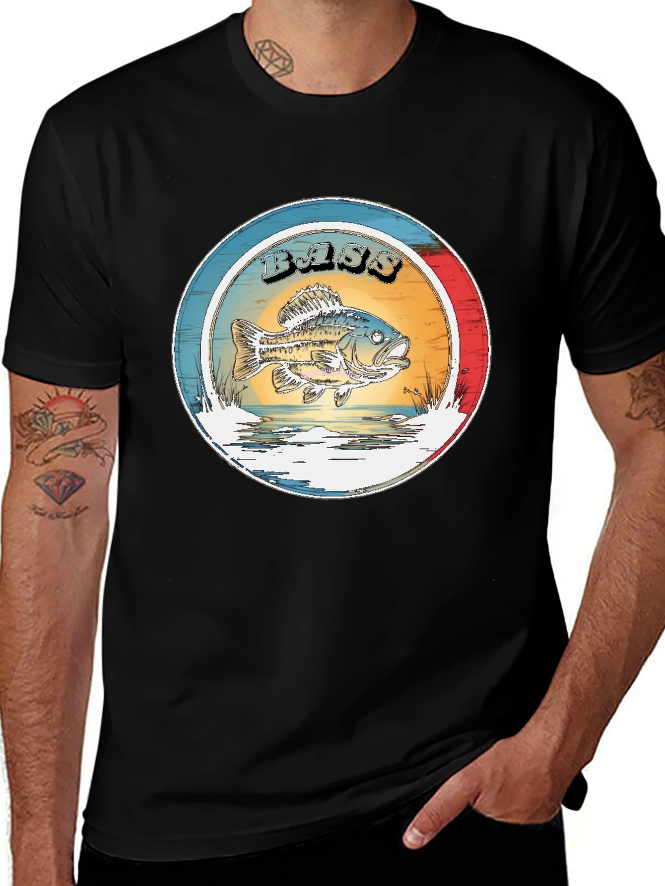 Variant 28 of Vintage Bass Fishing Graphic T-Shirt