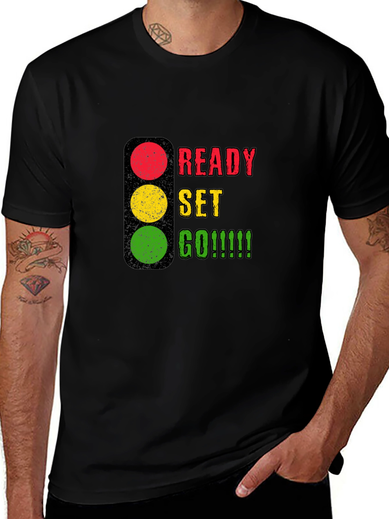 Variant 7 of Ready Set Go Graphic Tee - Black Cotton T-Shirt