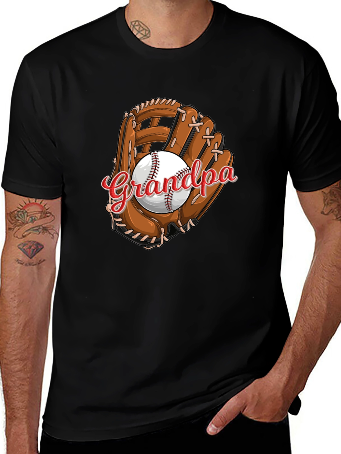 Variant 21 of Grandpa Baseball Glove Graphic T-Shirt