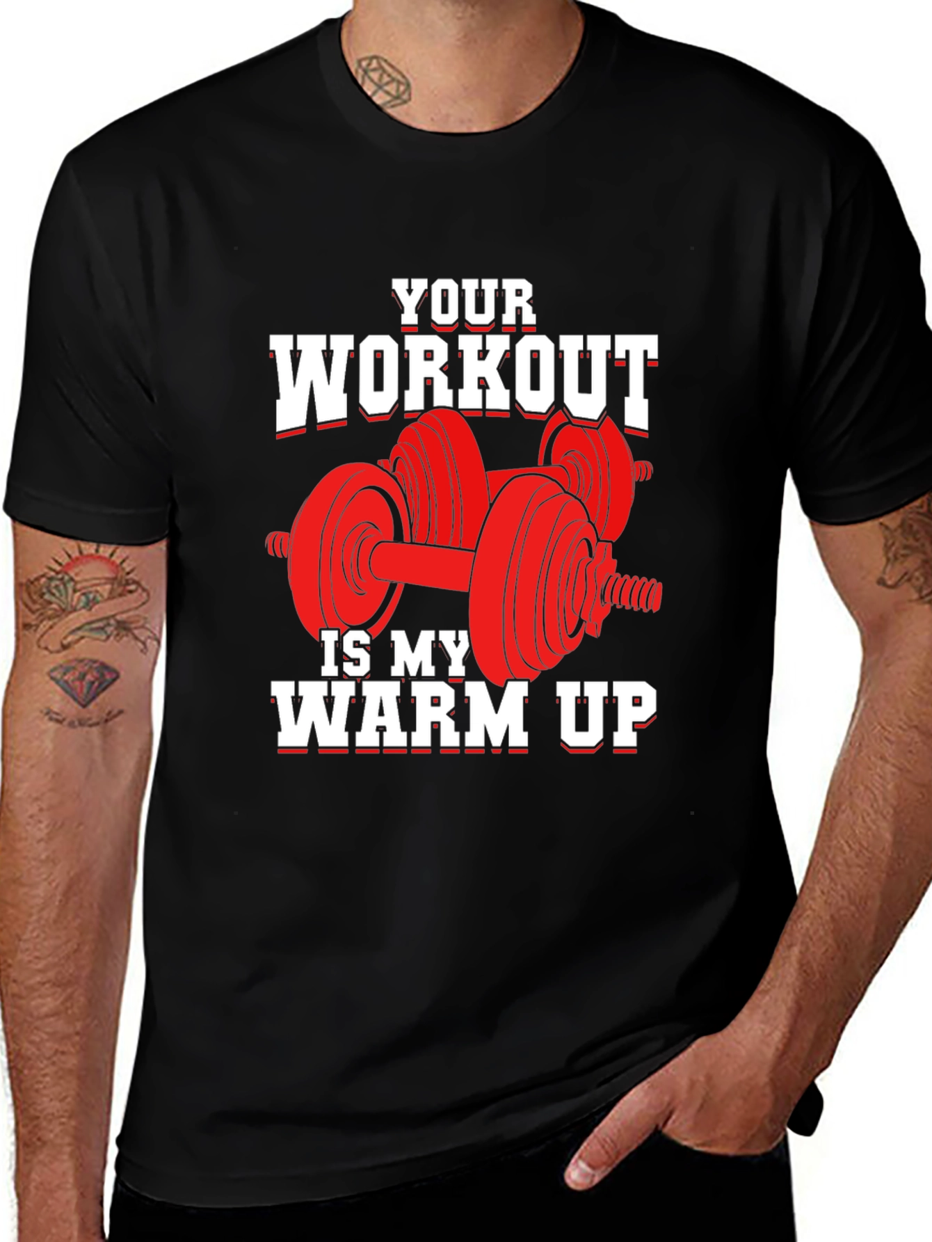 Variant 20 of Workout Warm Up Graphic Tee - Black