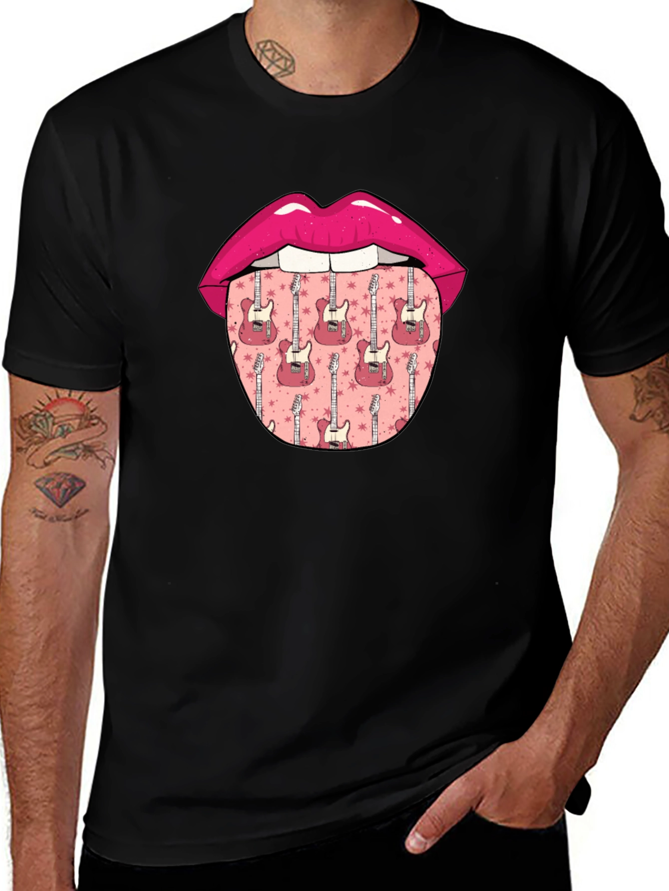 Variant 19 of Lips & Guitars Graphic Tee