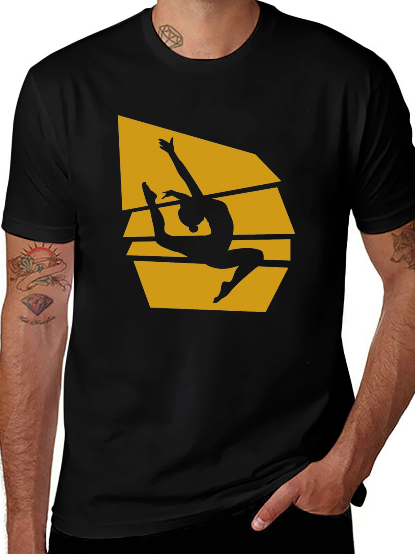 Variant 21 of Gymnast Silhouette Graphic T-Shirt - Black