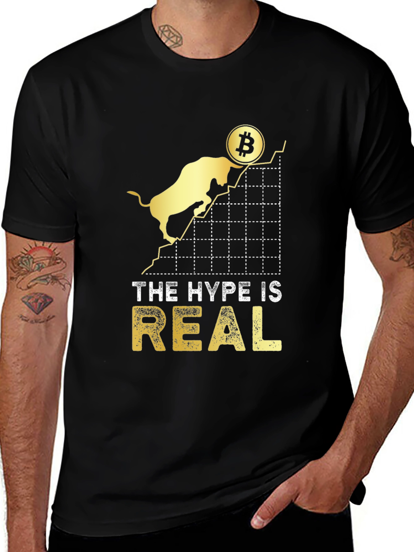The Hype is Real Bitcoin Bull T-Shirt