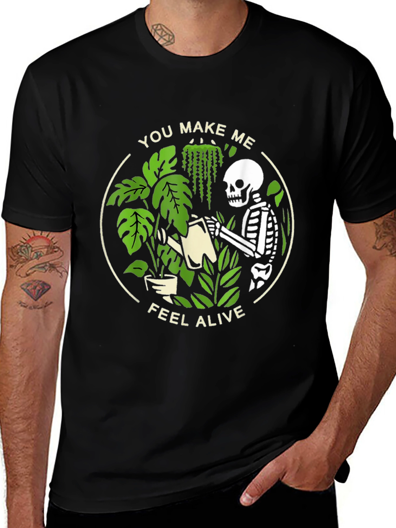 Variant 29 of Skeleton Plant Lover Graphic Tee