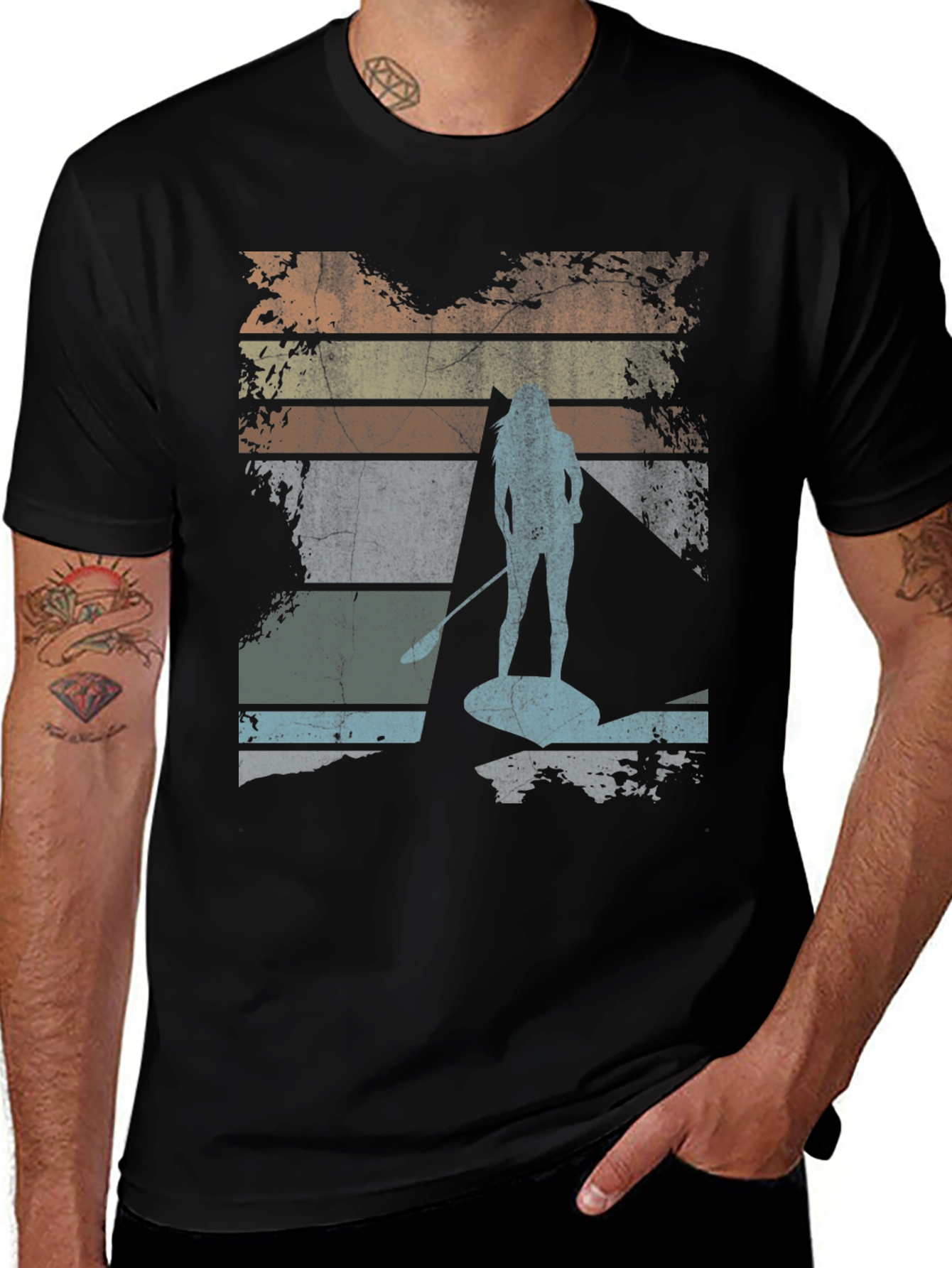 Variant 6 of Retro Paddle Board T-Shirt Vintage Style