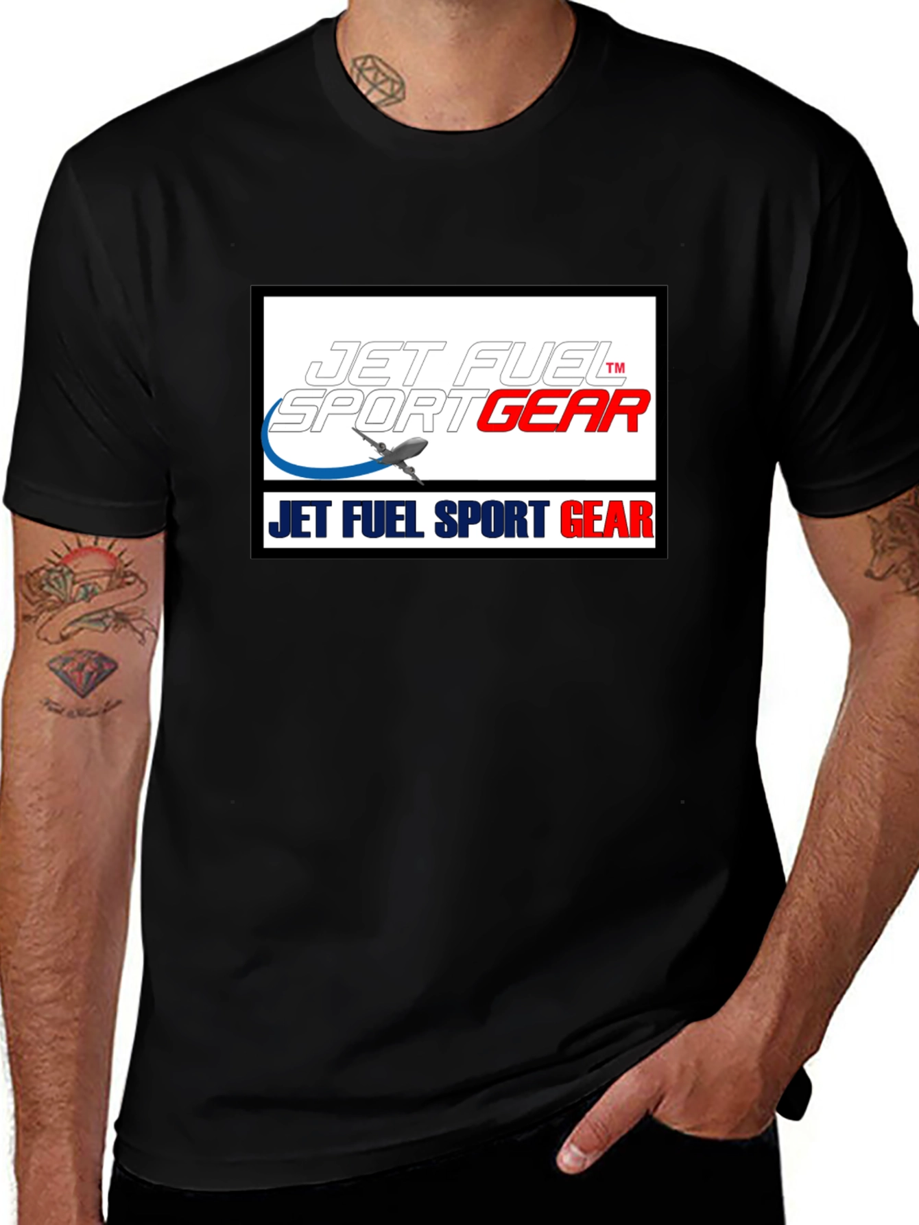 Variant 16 of Jet Fuel Sport Gear Black T-Shirt