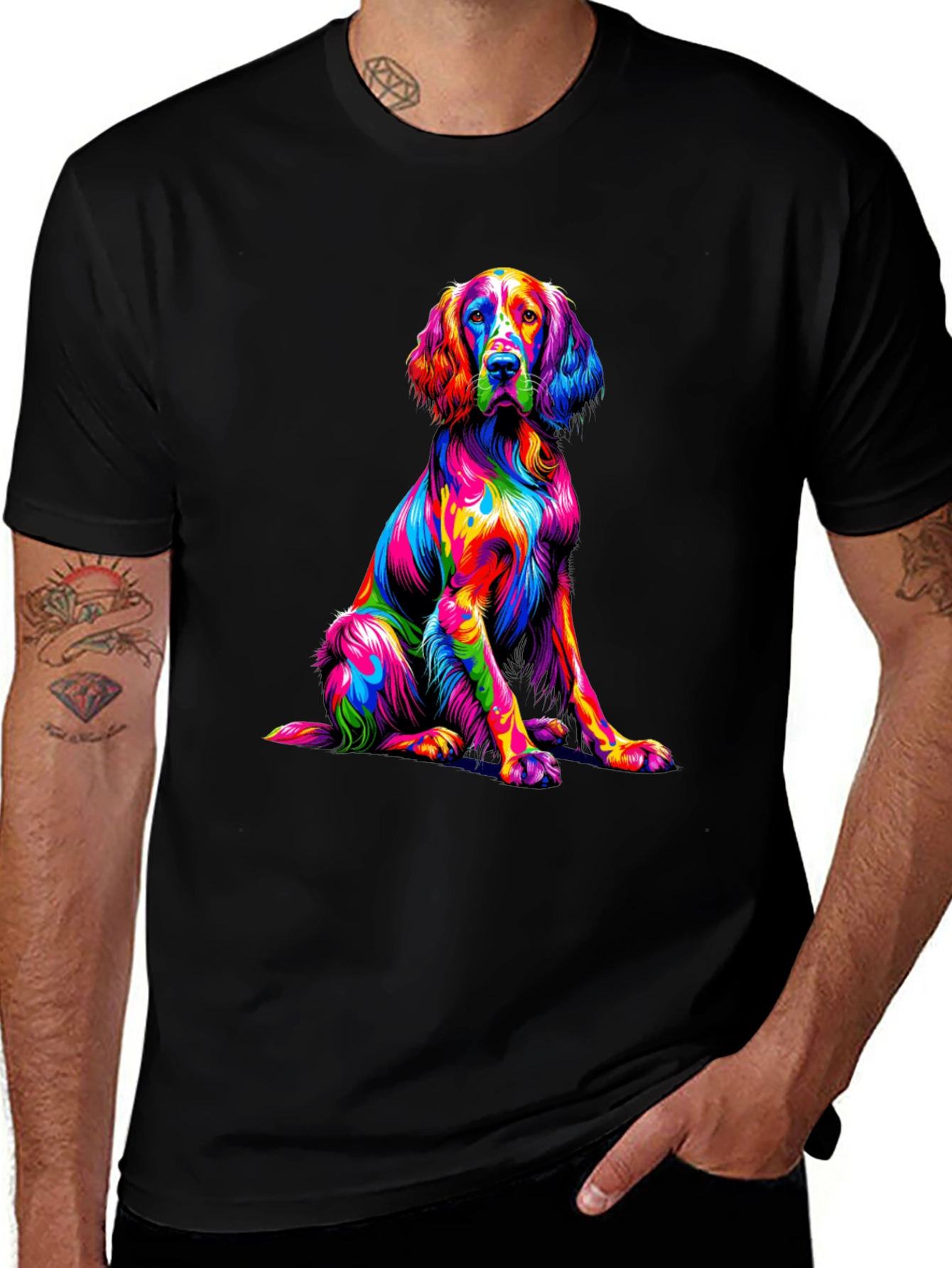 Variant 9 of Colorful Dog Graphic T-Shirt - Unisex